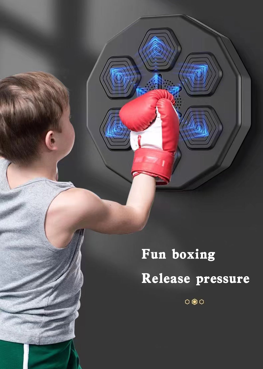 Máquina de ejercicio de reacción para interiores, música Bluetooth, objetivo de entrenamiento de boxeo de montaje en pared