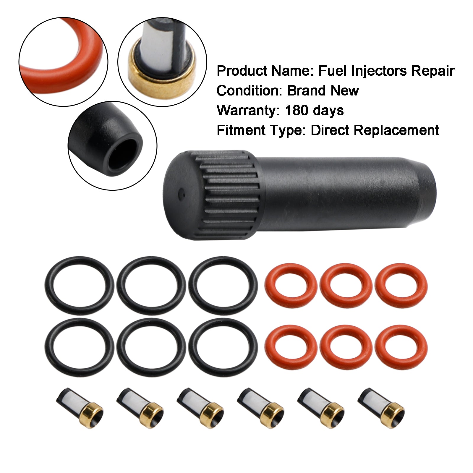 6PCS Fuel Injector Repair Seal Kit FJ786 Fit Lexus IS350 GS350 GS450h IS