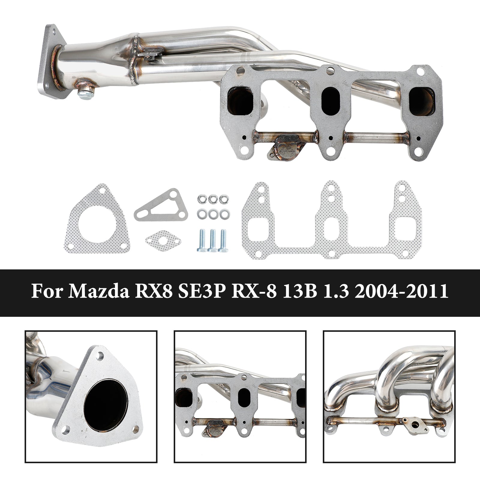 Stainless steel Exhaust Header fit Mazda RX8 RX-8 R3 GT Grand 2004-2011