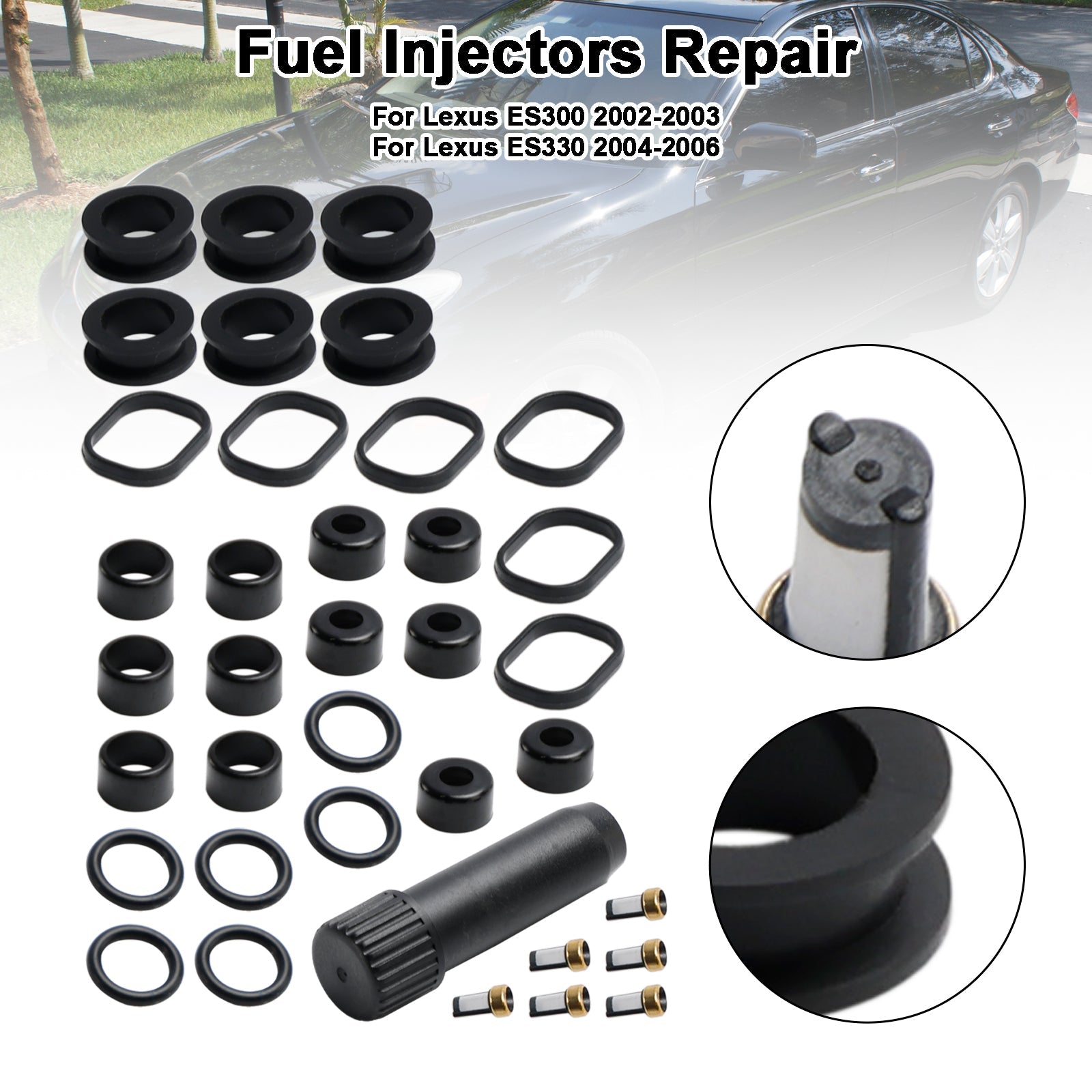 Fuel Injector Repair Seal Kit 23250-20030 Fit Lexus ES300 ES330 RX330 RX400H