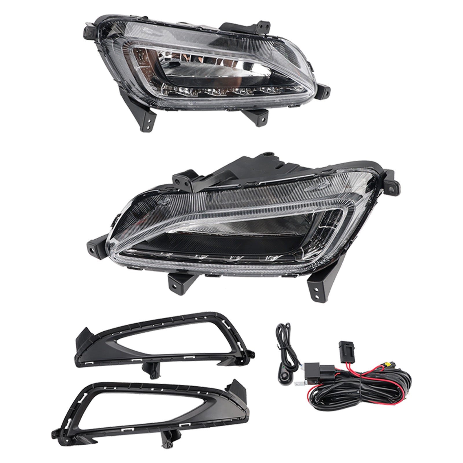 2016-2018 Hyundai Tucson LED Fog Lights Front Bumper Lamps with DRL 86525-D3200 5000K-7000K