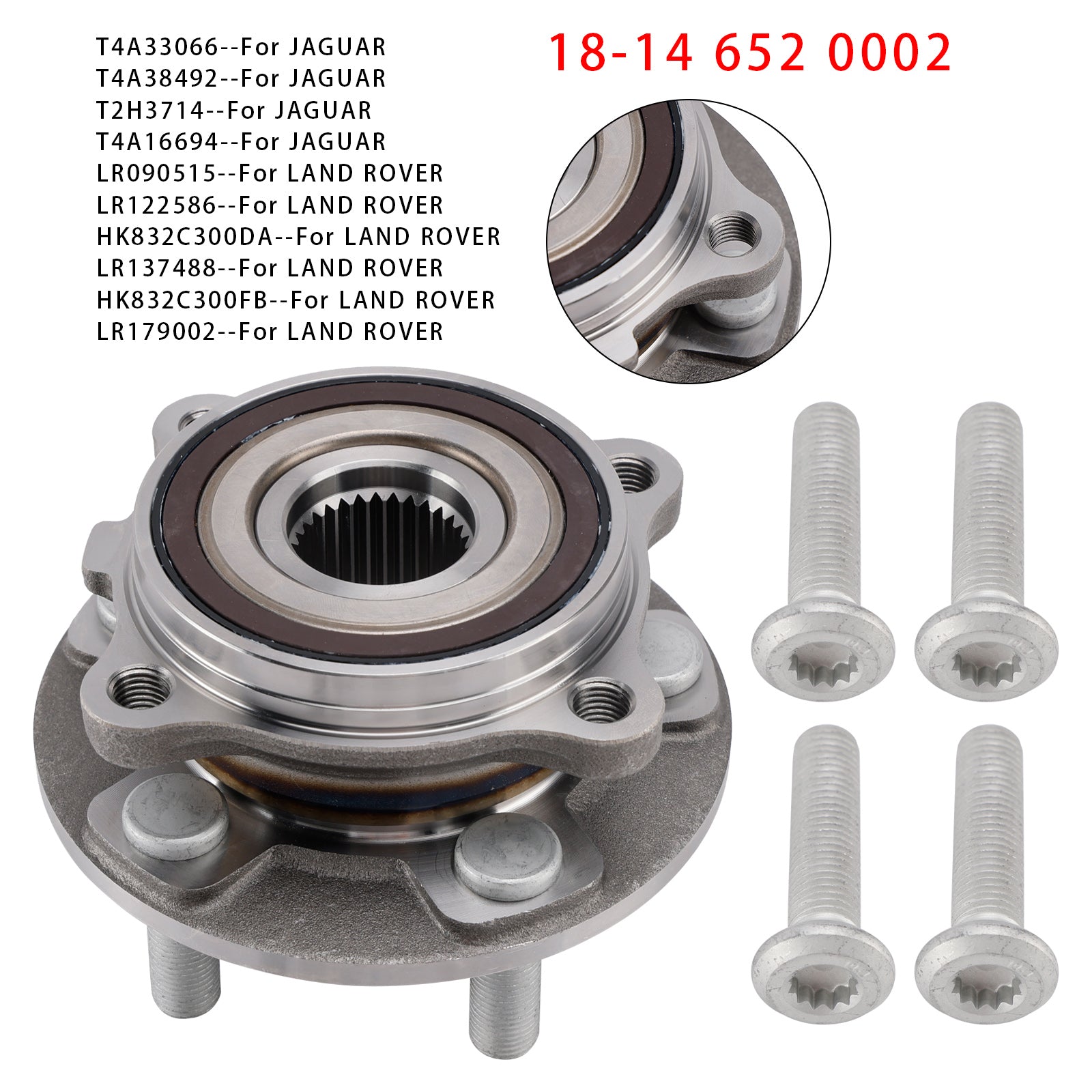 Front Wheel Hub 18-14 652 0002 For Jaguar F-Pace I-Pace Land Rover