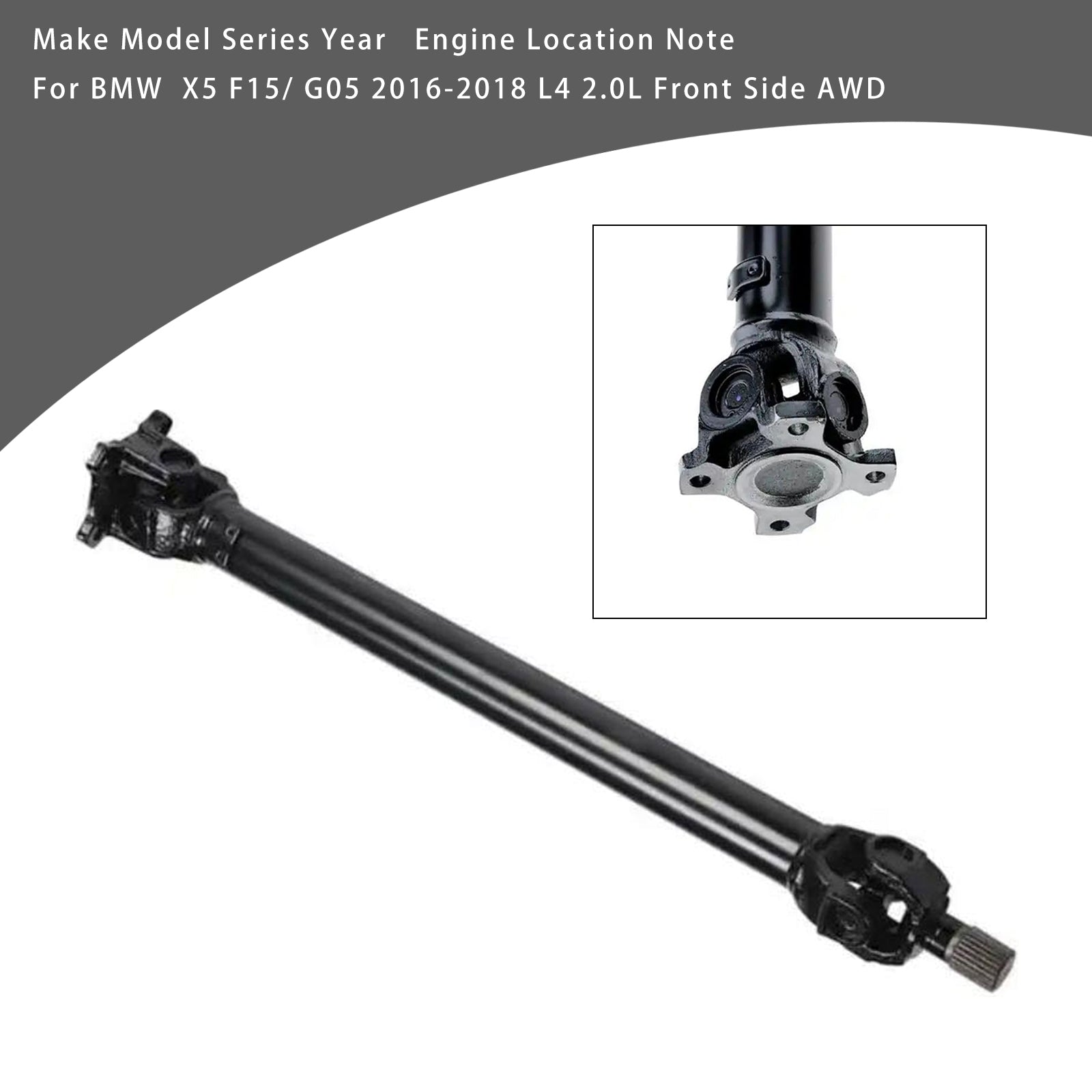 2016-2018 BMW X5 L4 2.0L AWD Front Drive Shaft 26209425908