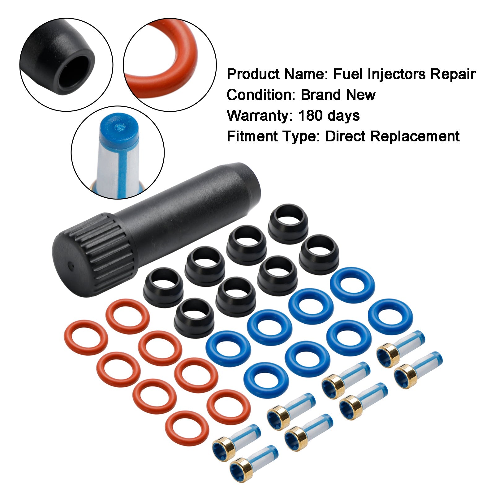 Fuel Injector Repair Seal Kit Fit Chevy Silverado Fit GMC Sierra 1500 2500 3500