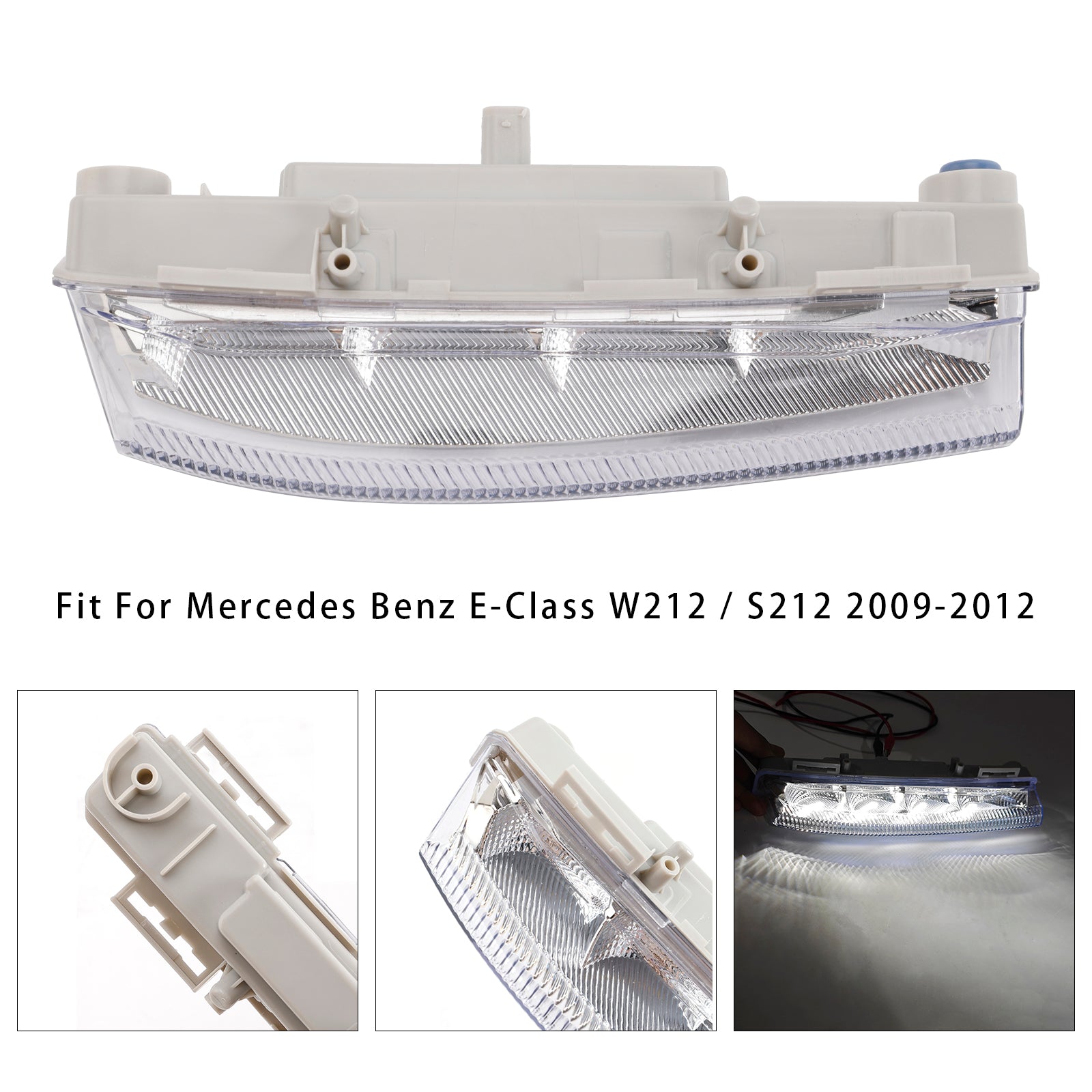 LED Daytime Running Right Fog Lights For Mercedes Benz W204 S204 W212 2007-2014
