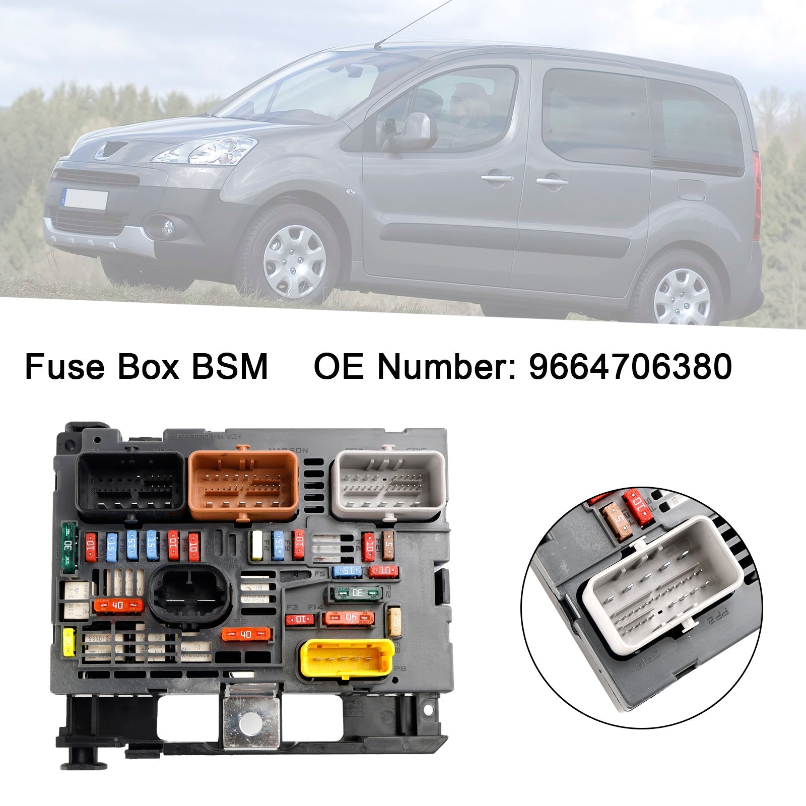 2008-2019 Citroen Berlingo C4 C8 Peugeot Partner 307 Fuse Box BSM 9664706380