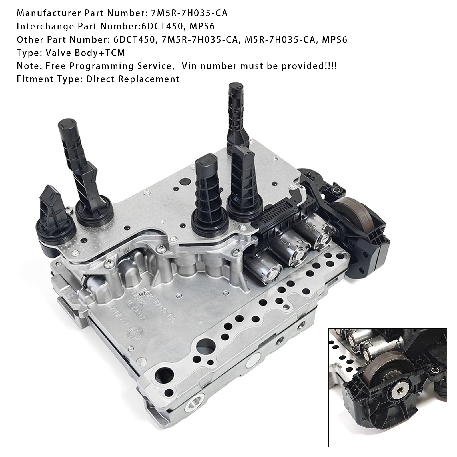 2010-2011 FORD MONDEO 1.6L 2.0L 2.2L 6DCT450 MPS6 7M5R-7H035-CA Transmission Mechatronic Valve Body+TCM