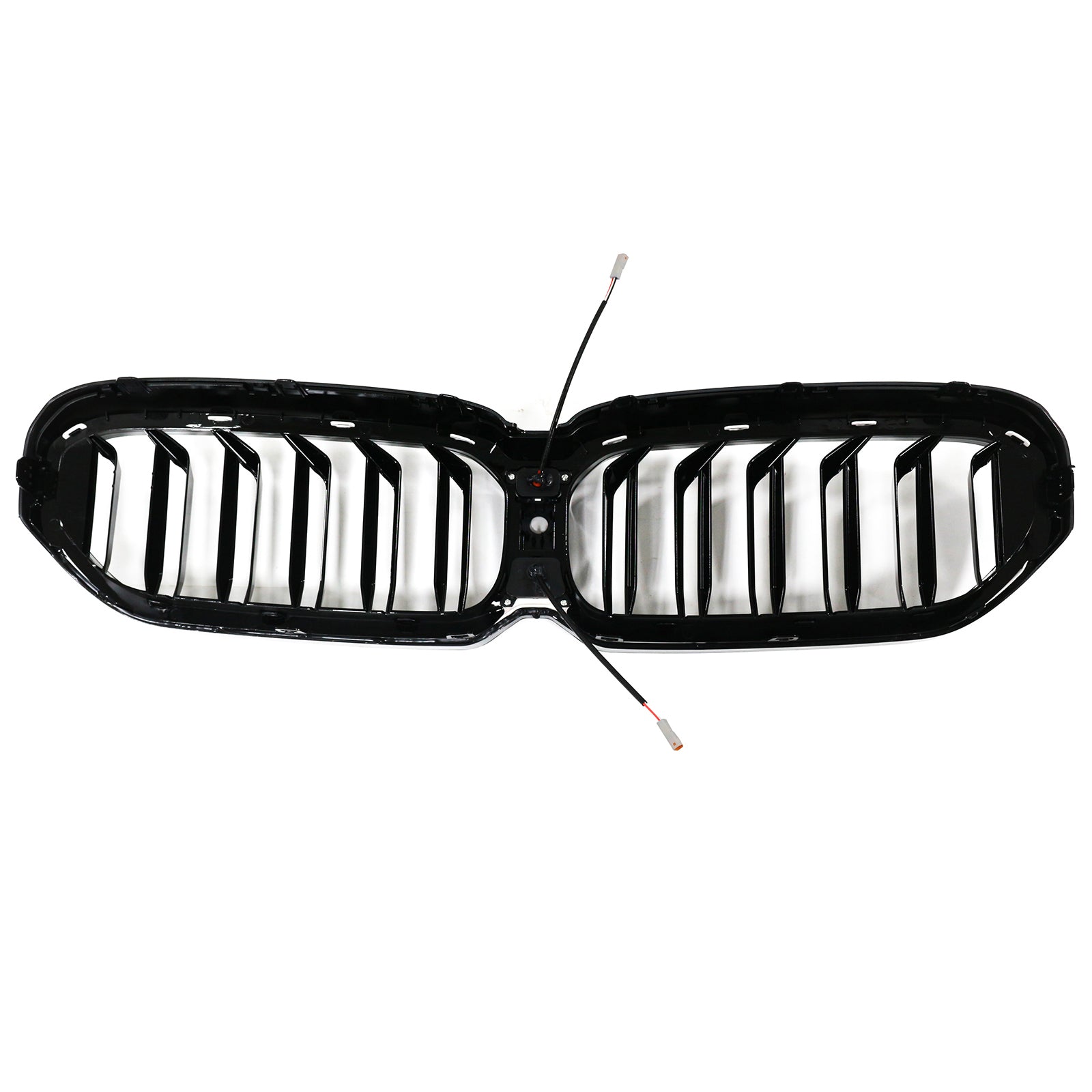 Double Slat Front Kidney Grille Fit BMW 5 Series G30 G38 2021-2024 Gloss Black