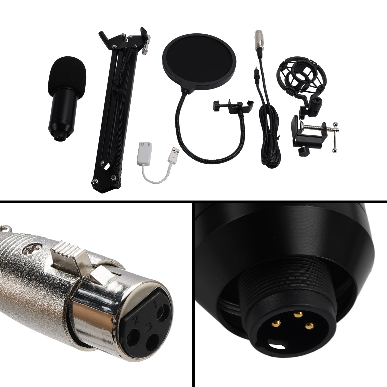 BM800 USB Condenser Microphone for PC Studio Microphone Kit Singing Streaming