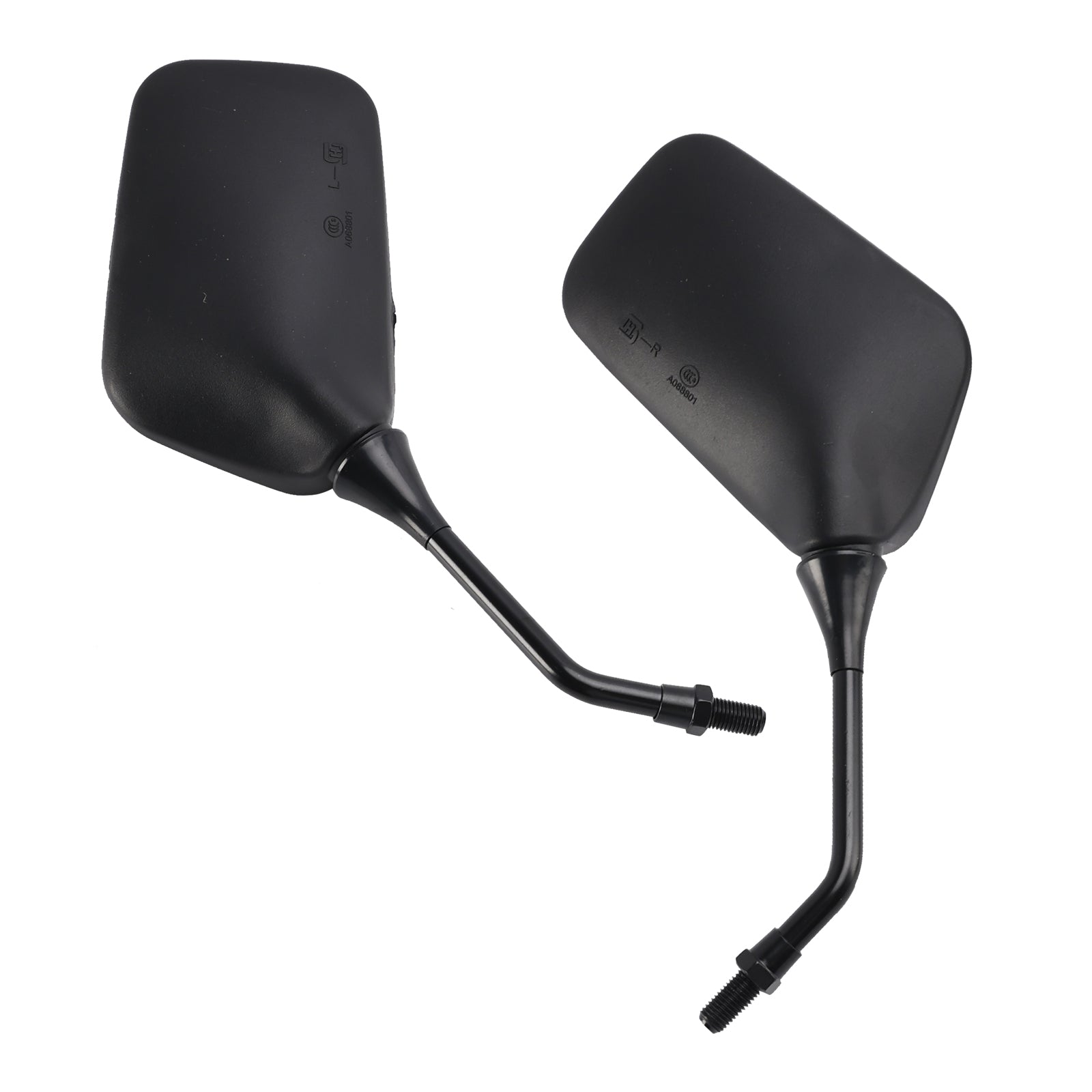 Pair Black Mirrors M10 Rearview Mirrors For Kawasaki KLR250 KLR600 KLR650