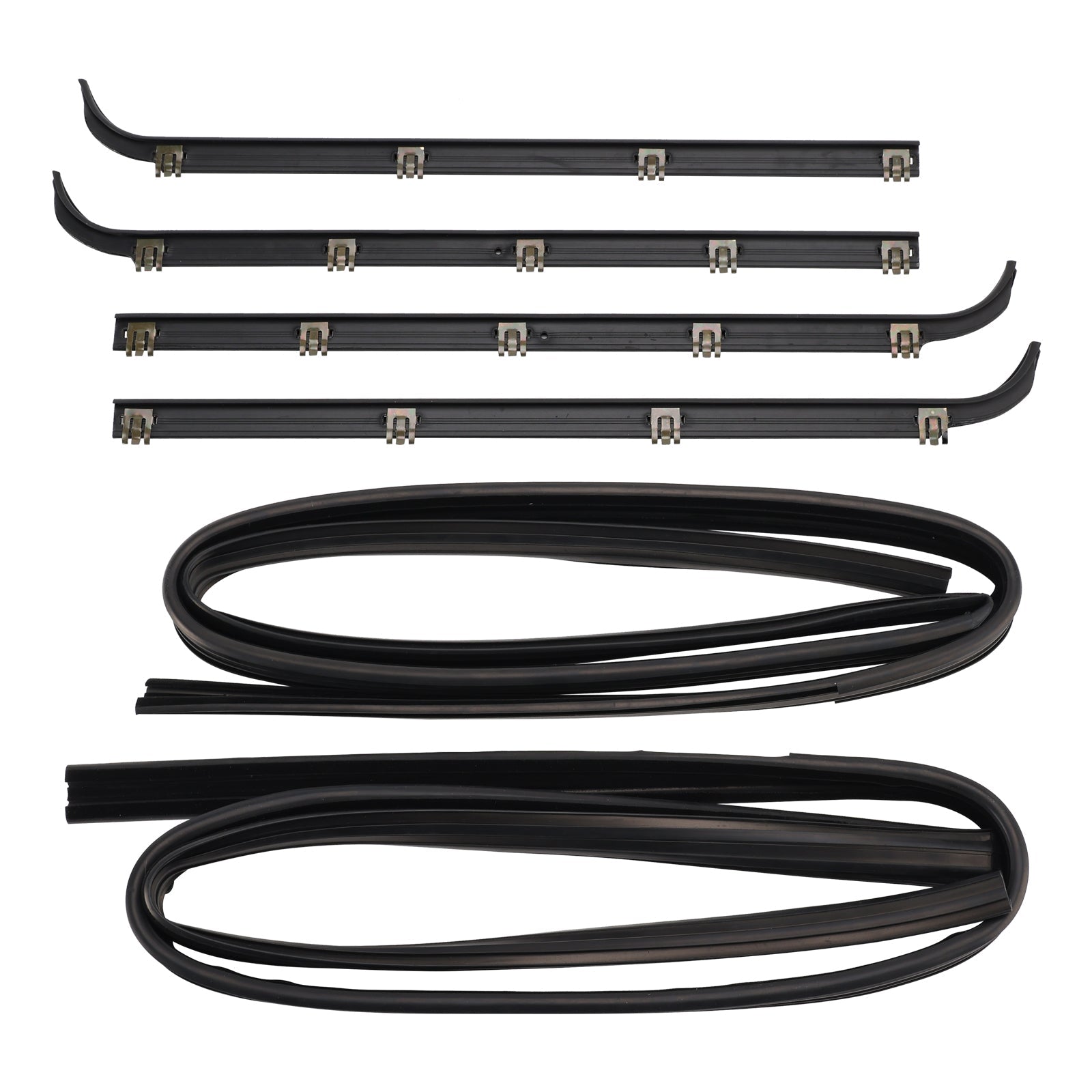 4PCS Door Window Seal Belt Weatherstrip+2PCS Seal Kit Fit For Ford F150 F250 F350