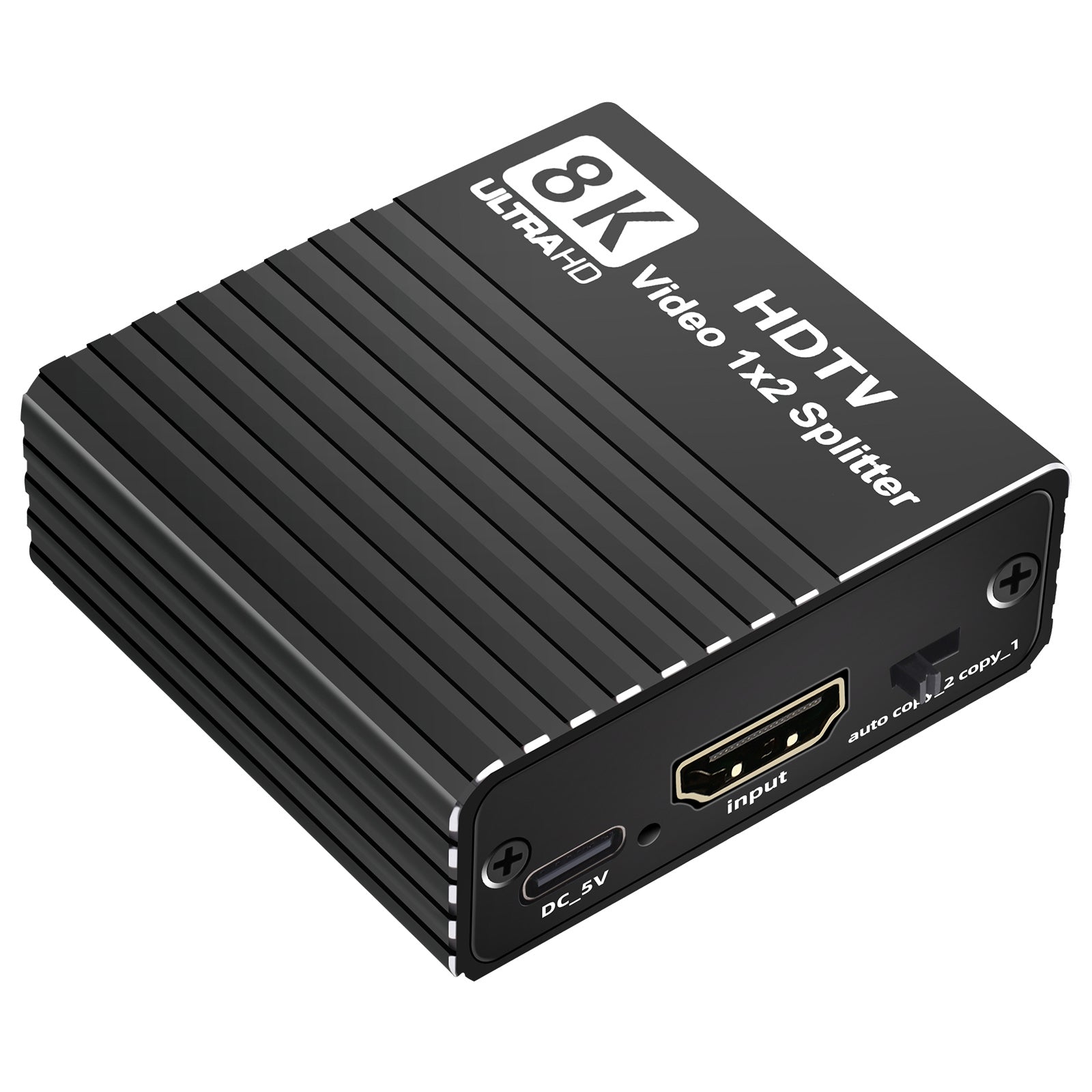 8K HDMI 1 to 2 Splitter HD2.1 8K60hz/4K120hz/1080P240hz with EDID Splitter 1x2