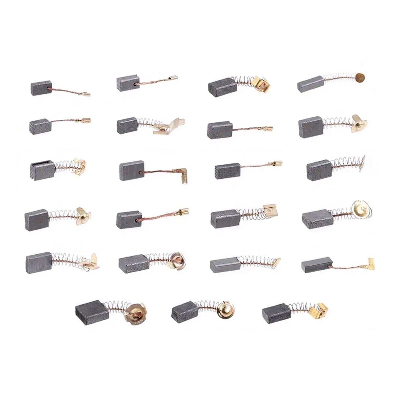 46Pcs Electric Motor Carbon Brushes 23 Sizes Replacement Repair Power Tool Part