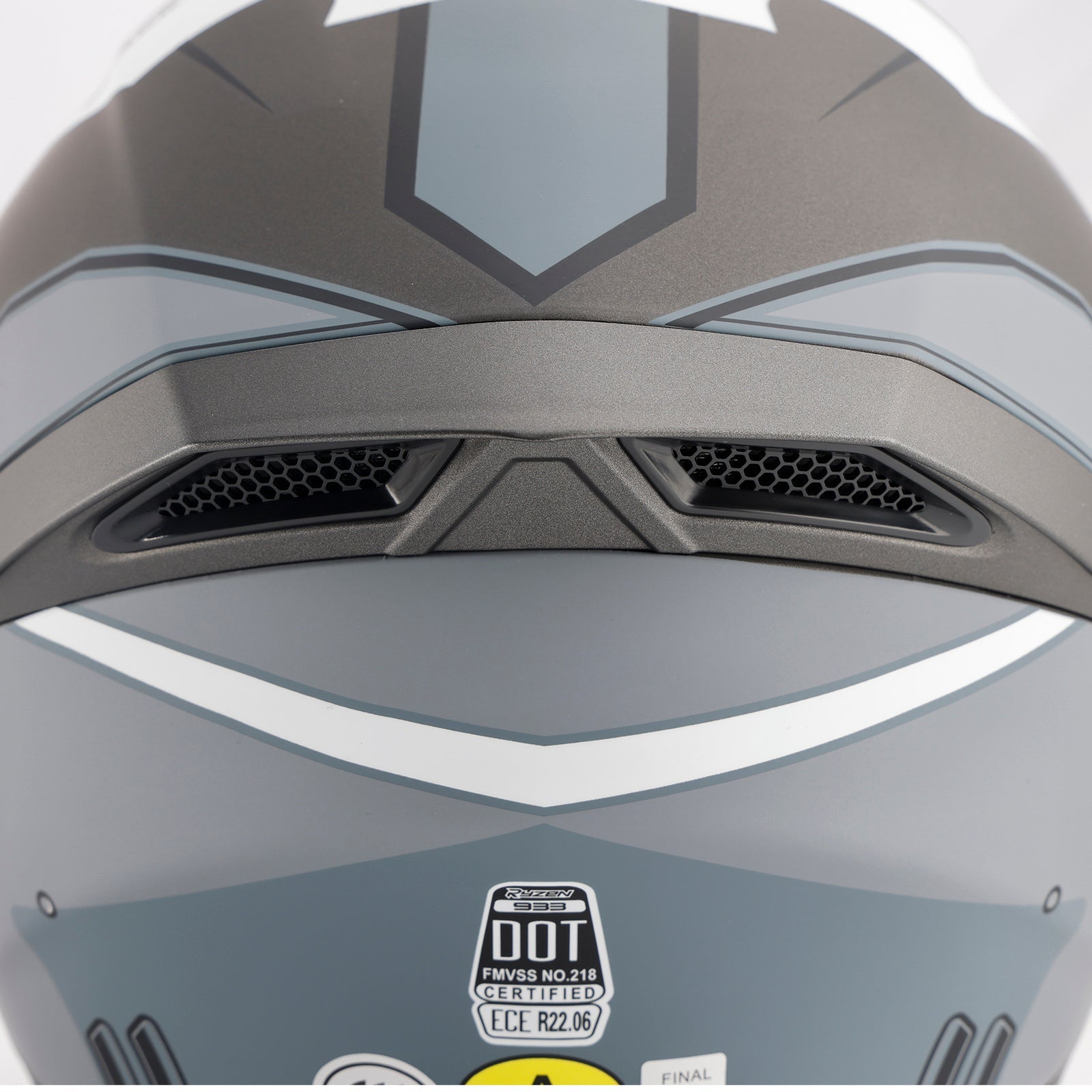 DOT Motorcycle Helmet Adult Street Full Face Gray White