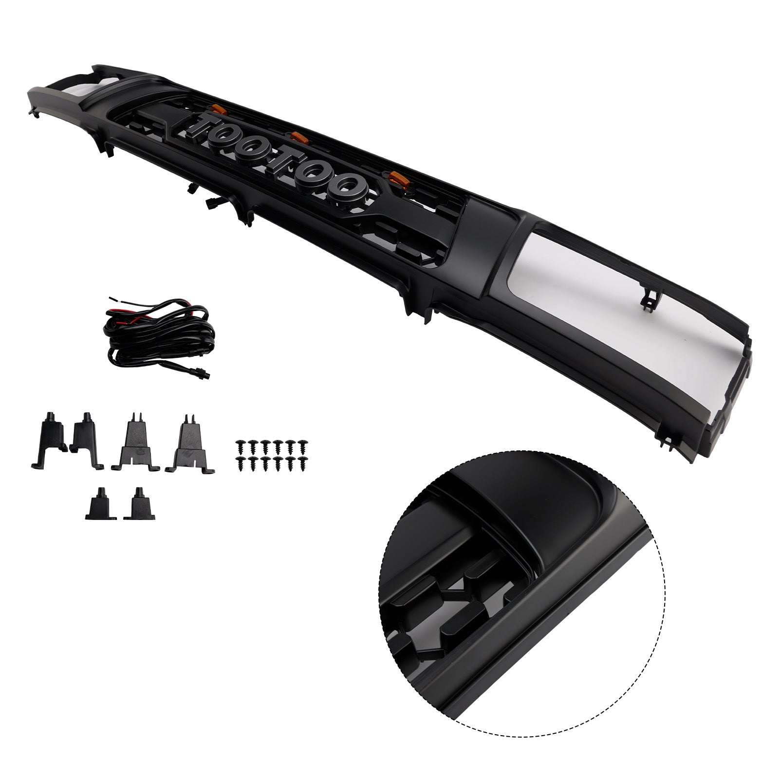 1992-1995 Toyota 4Runner With Led Matte Black Front Bumper Grill Grille