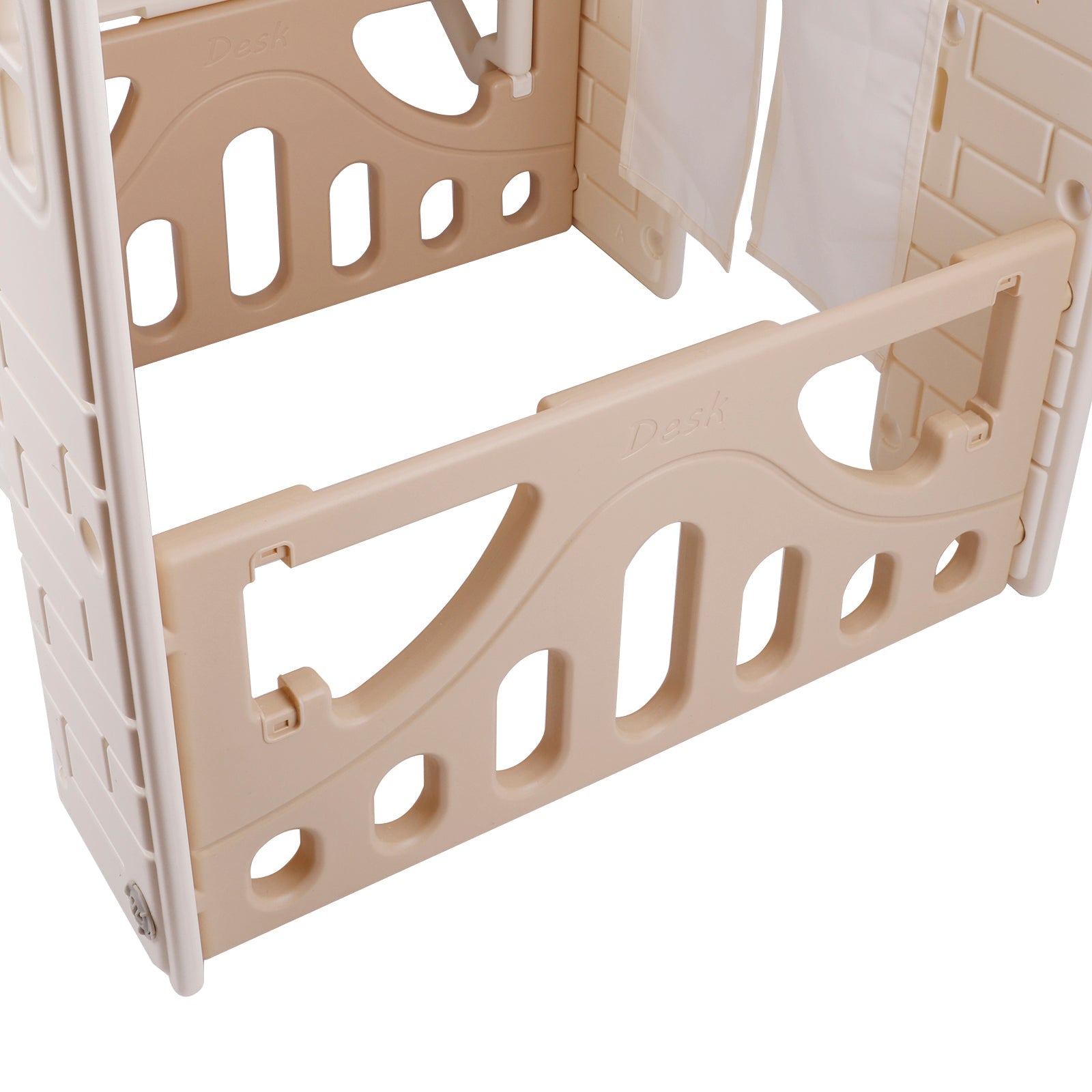 Kid Plastic Outdoor Playhouse With Light Strip And Building Blocks Toddler Toy