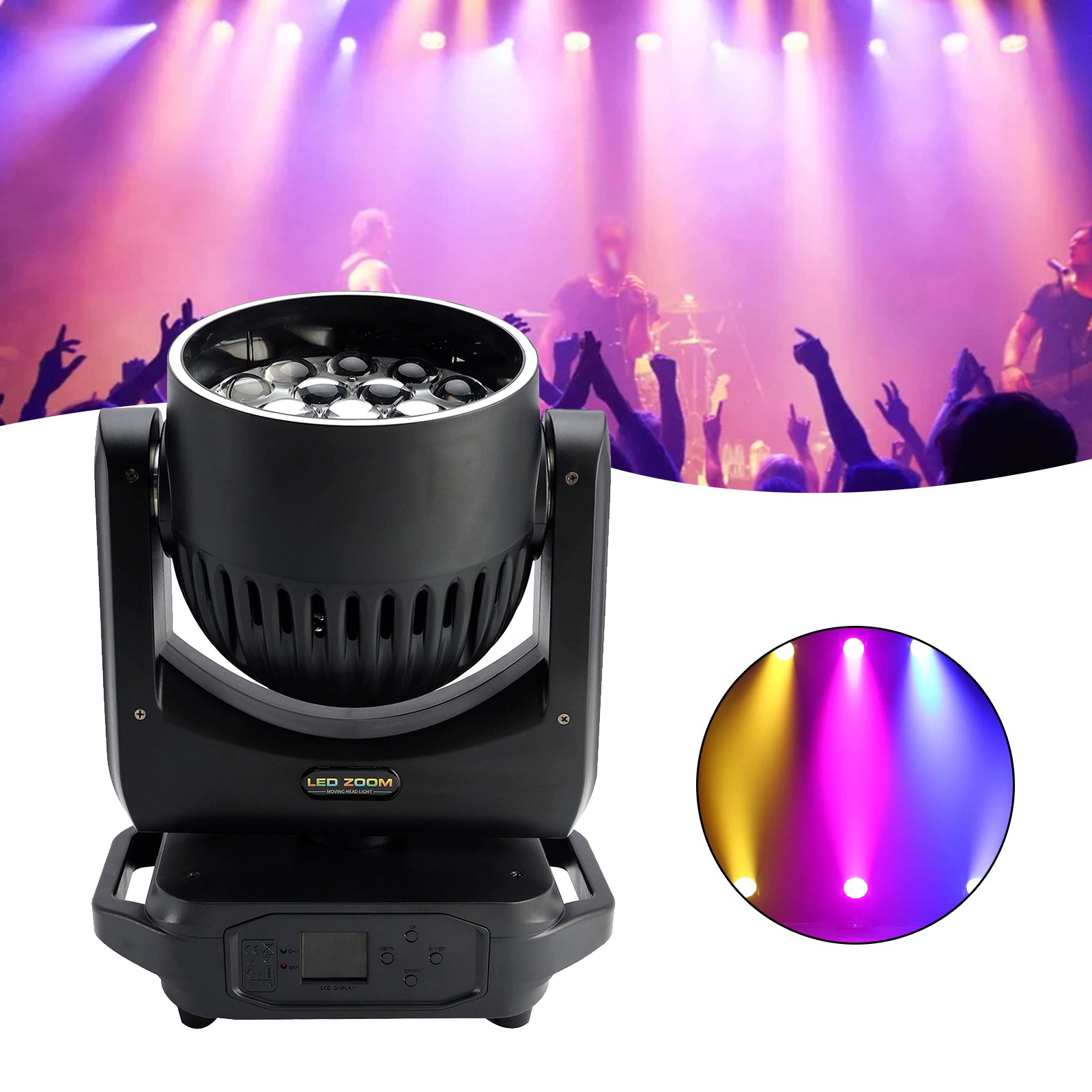 19x20W LED Zoom Moving Head Stage Light RGBW DMX Beam Wash Lighting DJ Disco