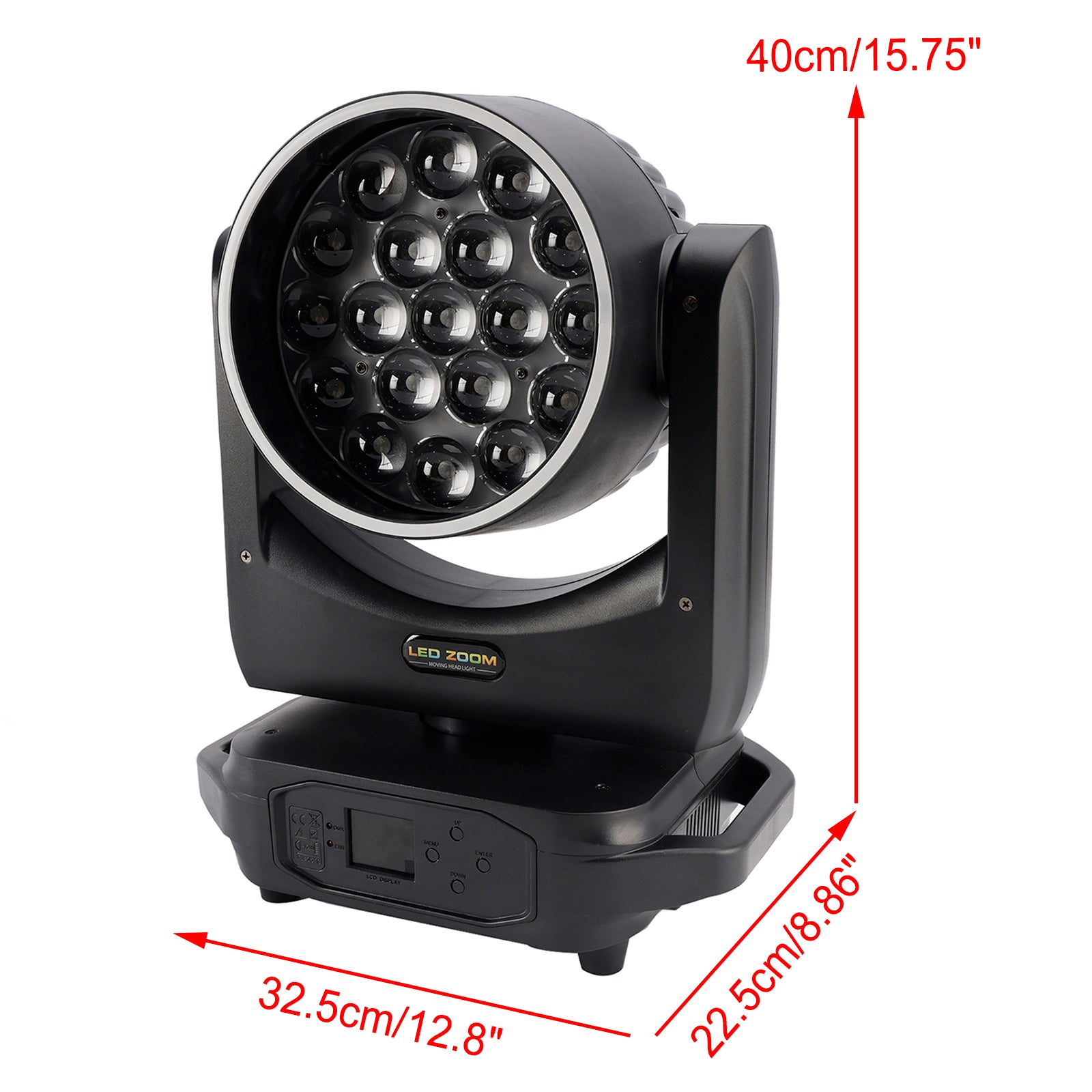 19x20W LED Zoom Moving Head Stage Light RGBW DMX Beam Wash Lighting DJ Disco