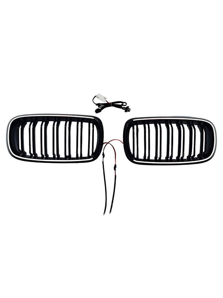 Double Slat Front Bumper Kidney Grille Fit BMW X5/X6 F15/F16 2013-2018