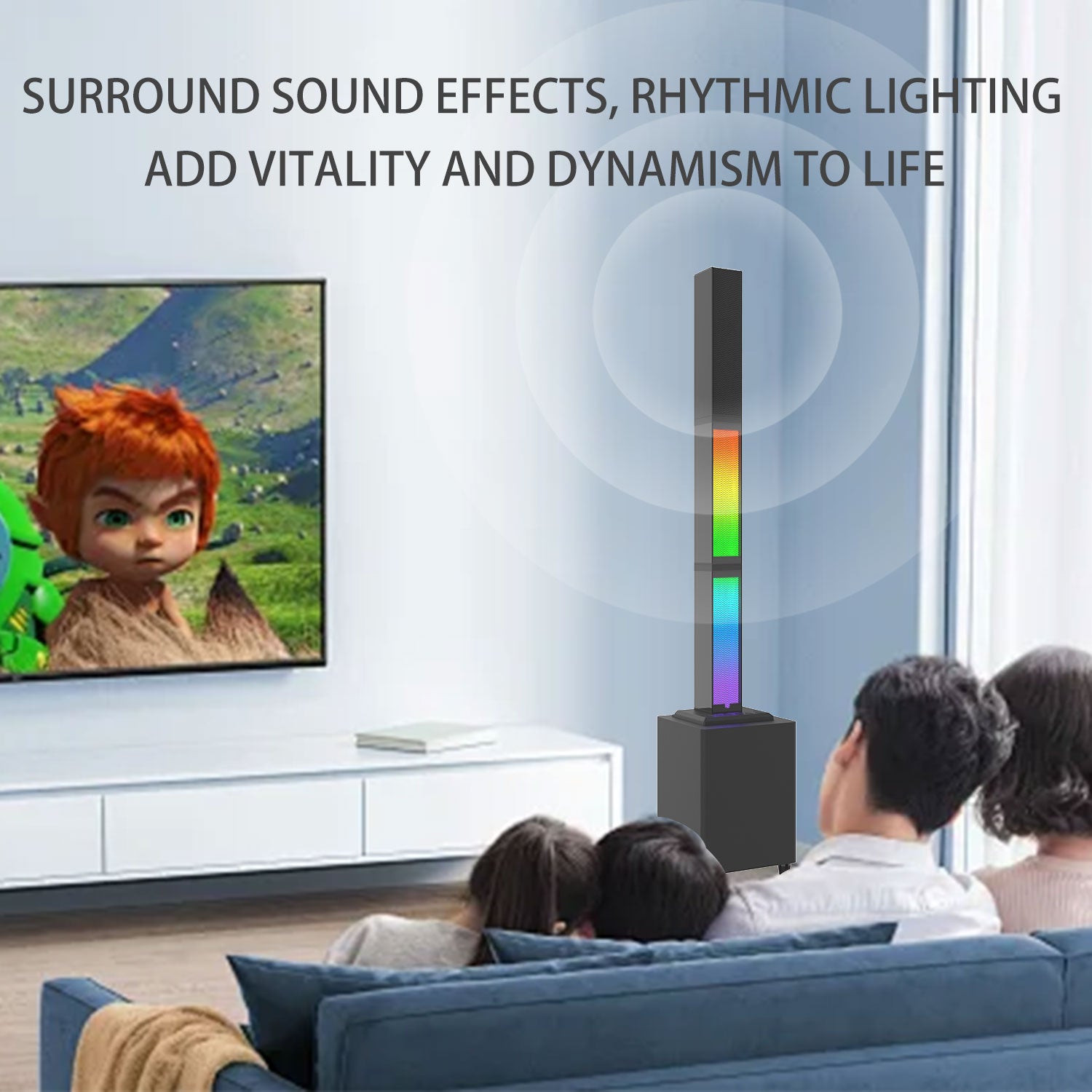 Bluetooth Speaker 2.1 Subwoofer RGB Detachable TWS Wireless Karaoke Home Theater