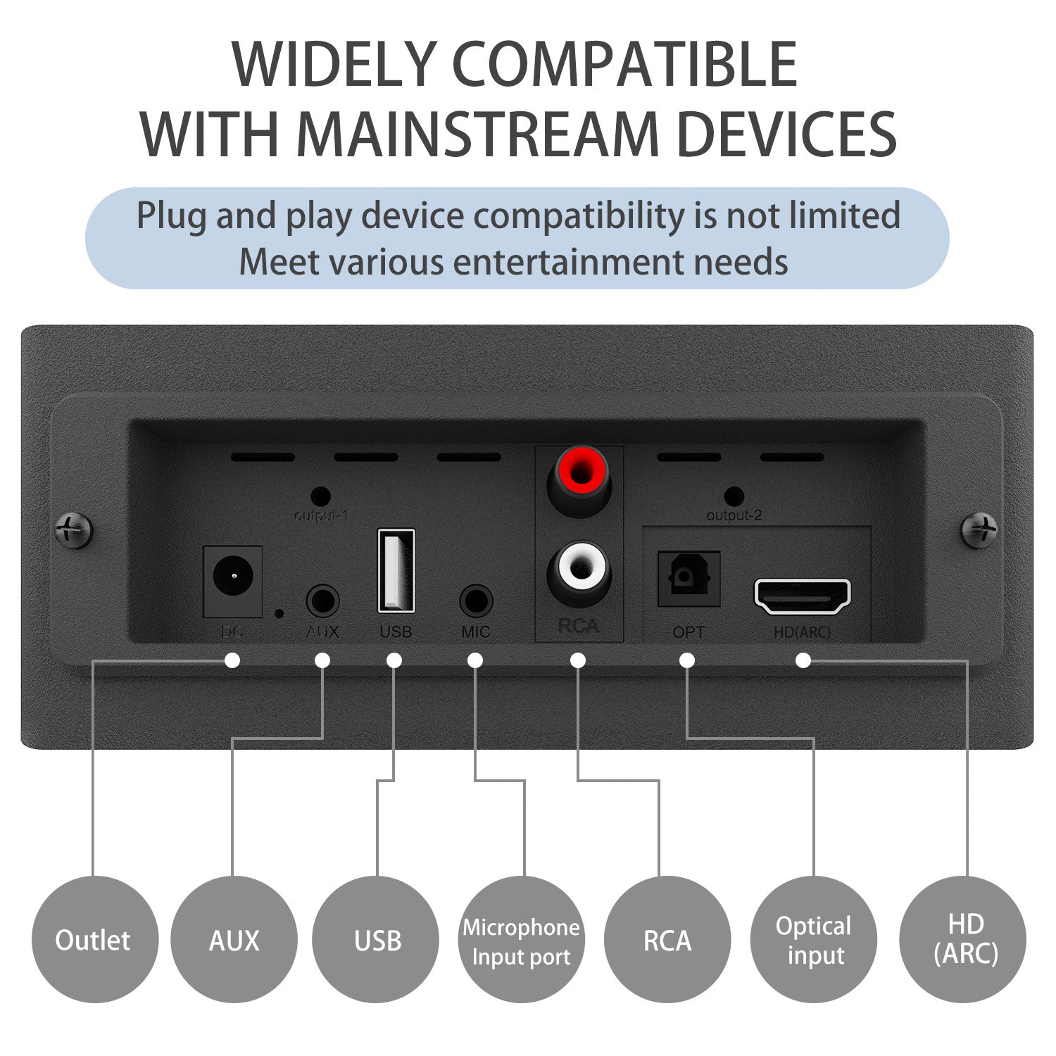 Bluetooth Speaker 2.1 Subwoofer RGB Detachable TWS Wireless Karaoke Home Theater