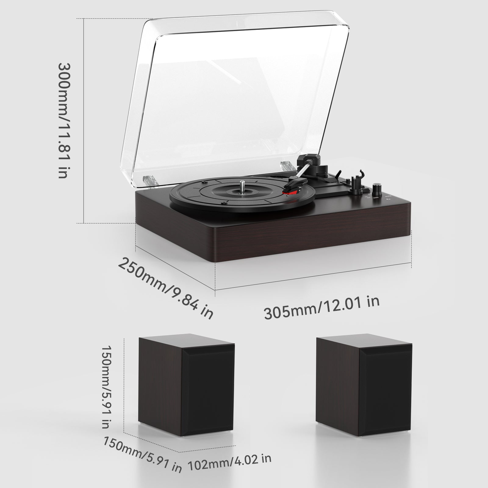 3 - Speed Turntable Decorative Record Player Split Bluetooth Vinyl Record Player
