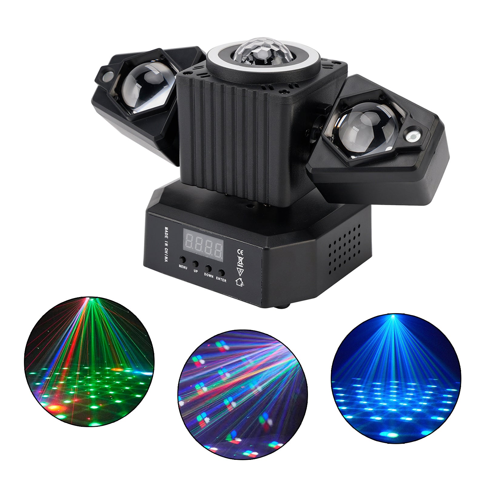 Moving Head Light Rotating Disco Ball Laser Beam Strobe Remote DMX Stage Light