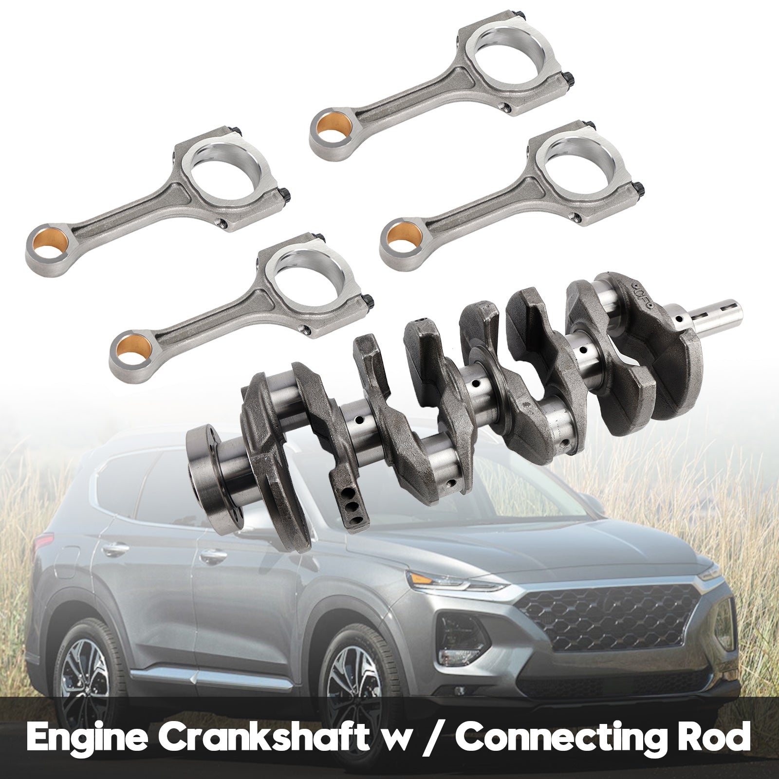 Engine Crankshaft w/ Connecting Rod For 10-18 kia Hyundai Sonata Kia Forte 2.4L