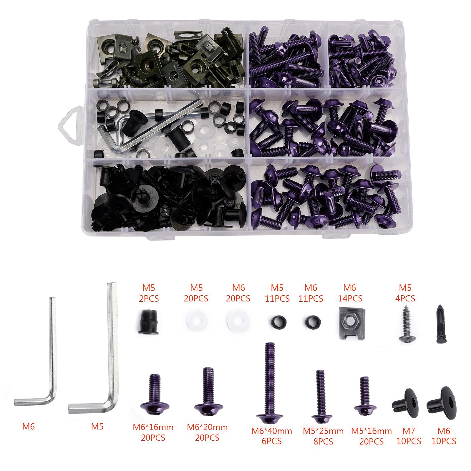 Complete Fairing Bolts Screws Bodywork Kit For Yamaha YZF R6 R1 R3 R25 FZ07 FZ09 Generic