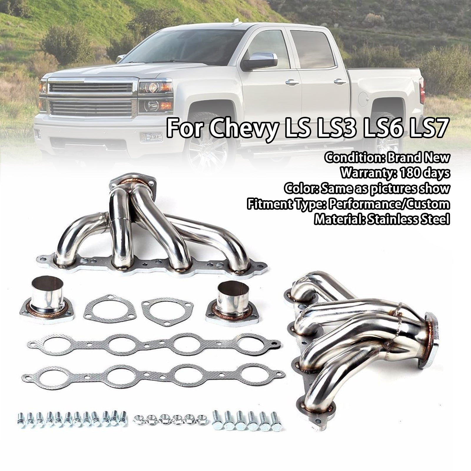 Exhaust Manifold Header Fit Chevy LS LS3 LS6 LS7