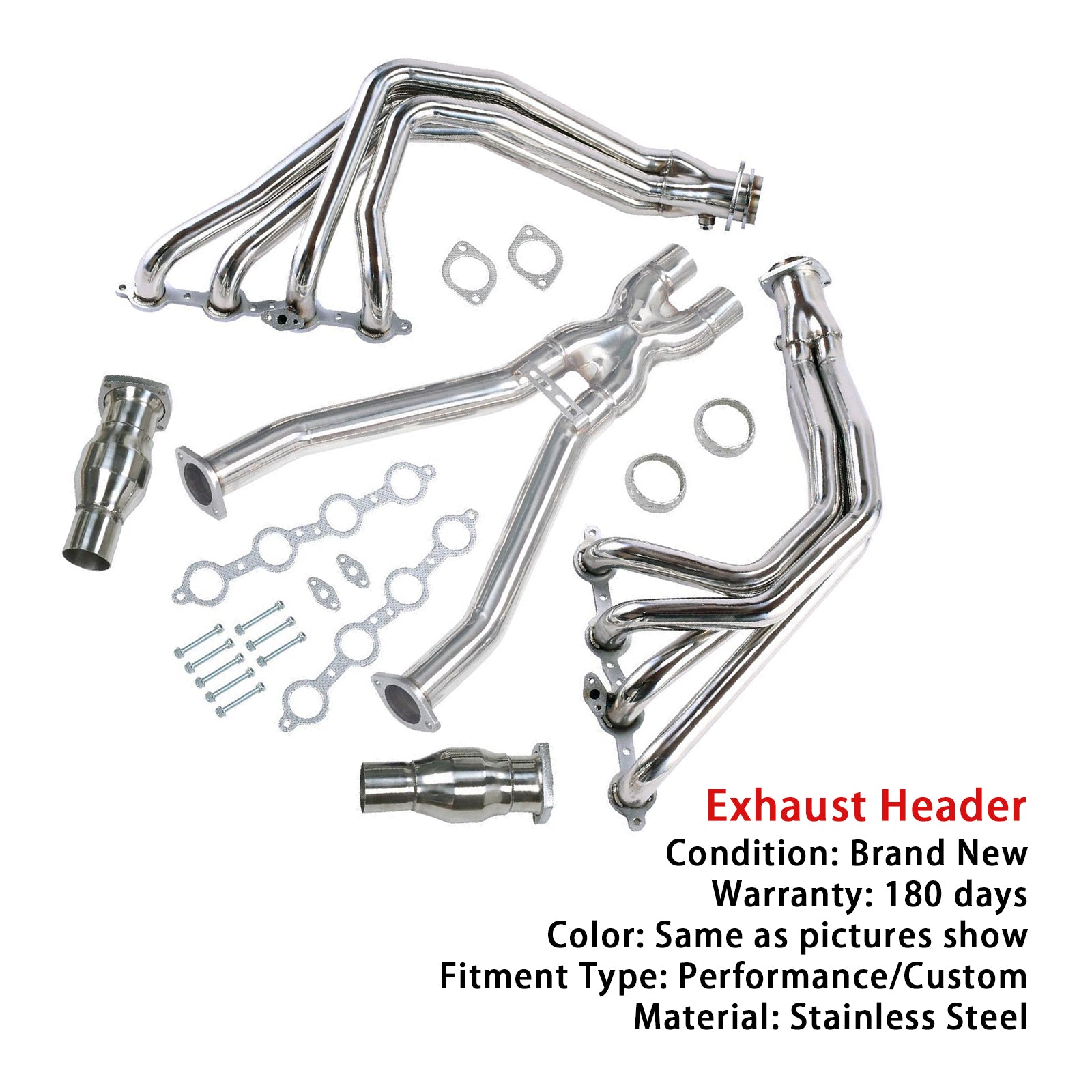 Stainless Exhaust Manifold Headers & X Pipe Fit Chevy Corvette 97-04 C5 LS1 LS6