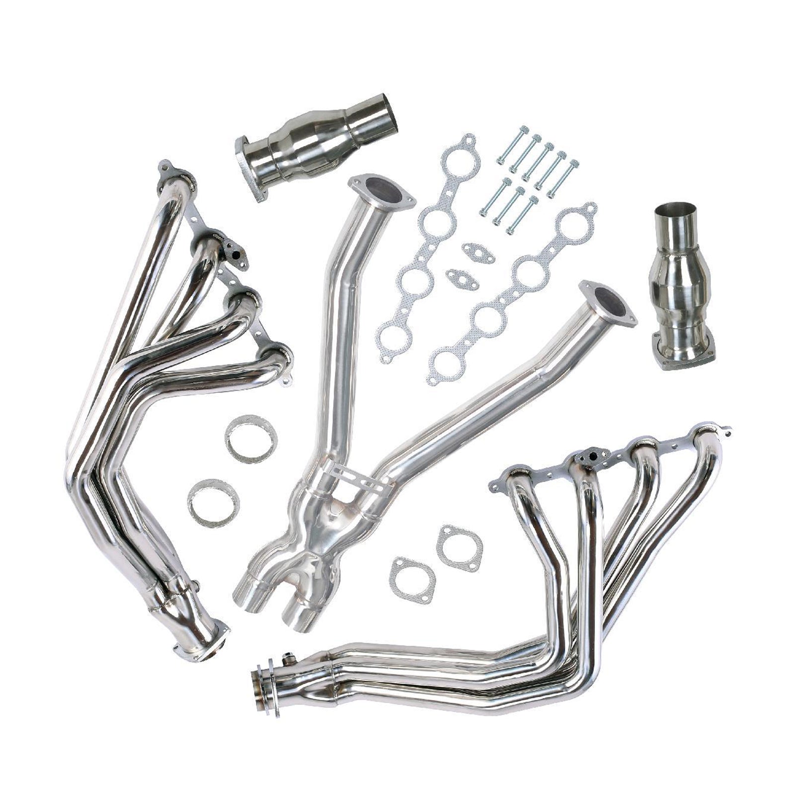 Stainless Exhaust Manifold Headers & X Pipe Fit Chevy Corvette 97-04 C5 LS1 LS6