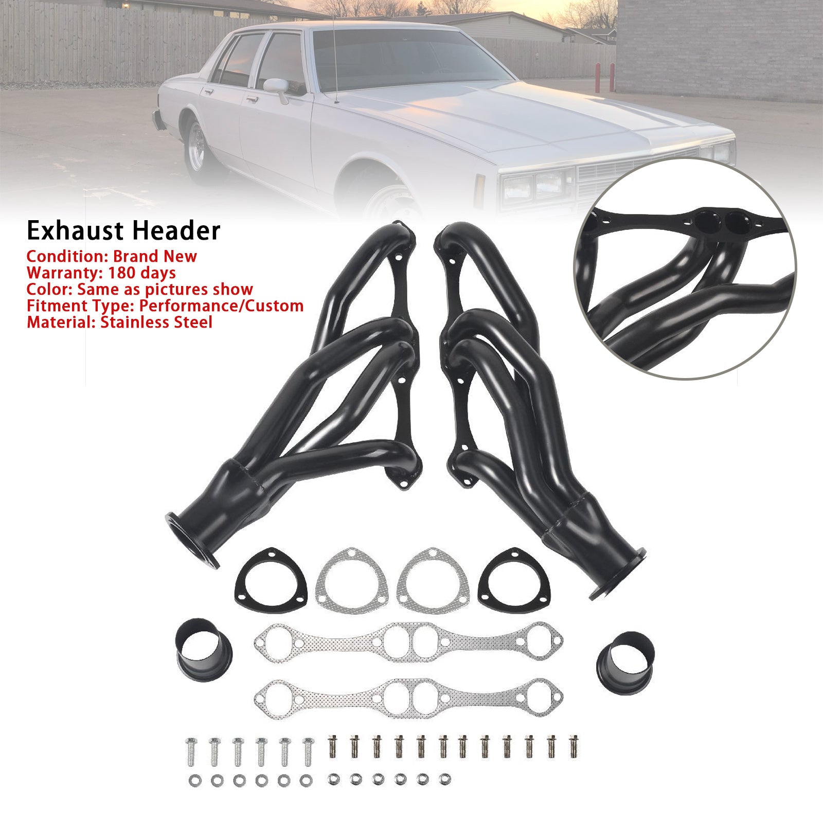 Exhaust Manifold Header Fit Chevy Small Block SB V8 262 265 283 305 327 350 400