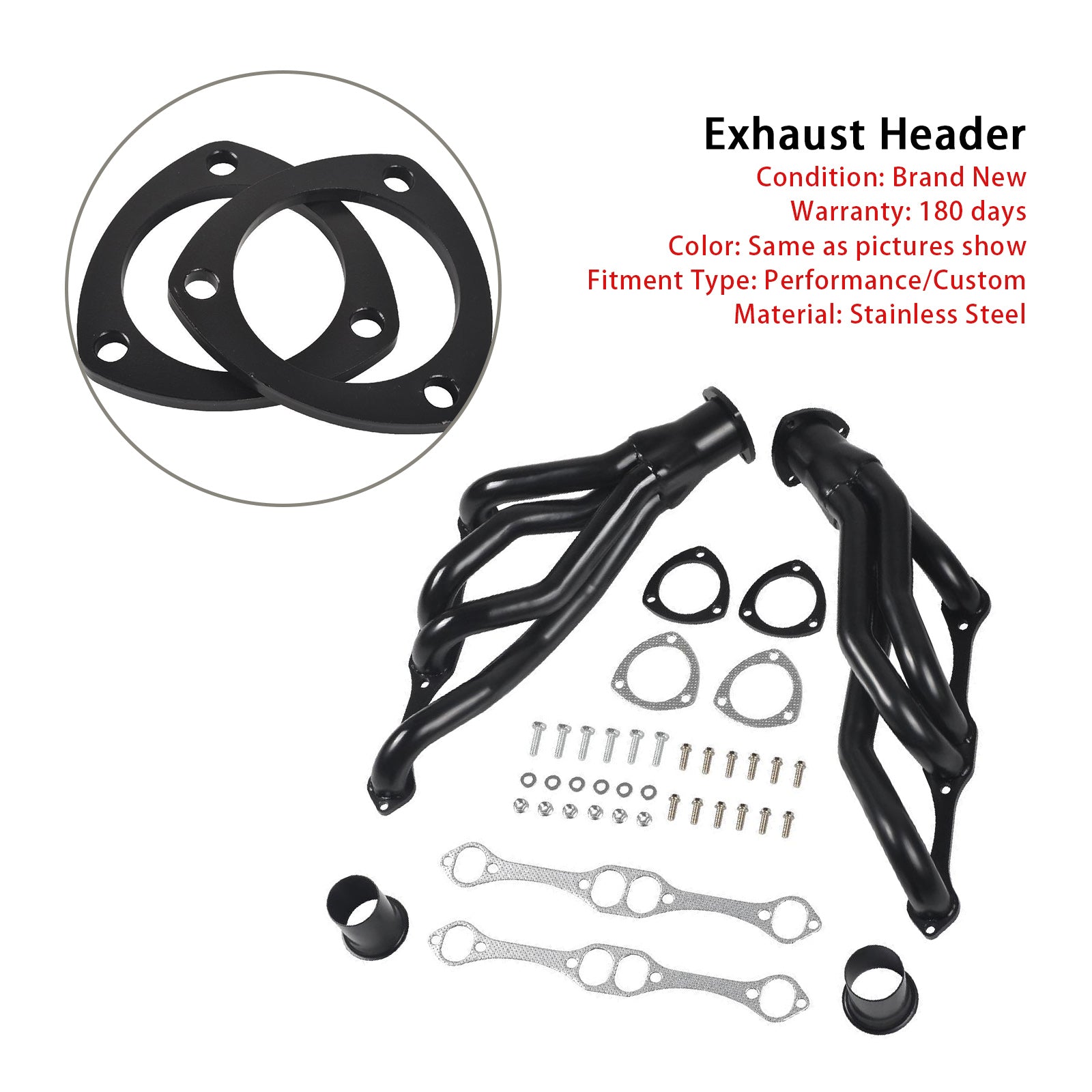 Exhaust Manifold Header Fit Chevy Small Block SB V8 262 265 283 305 327 350 400
