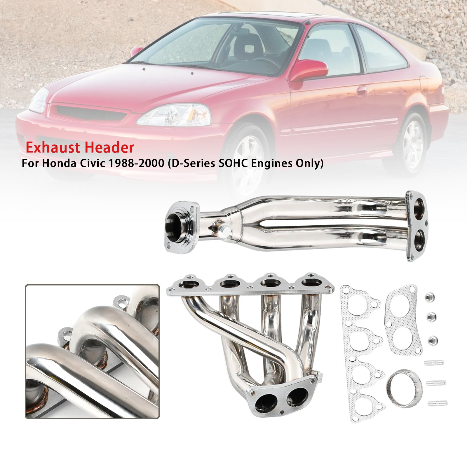 Exhaust Manifold Headers Fit Honda Civic D-series EJ/EG/EH/EK D15 1988-2000