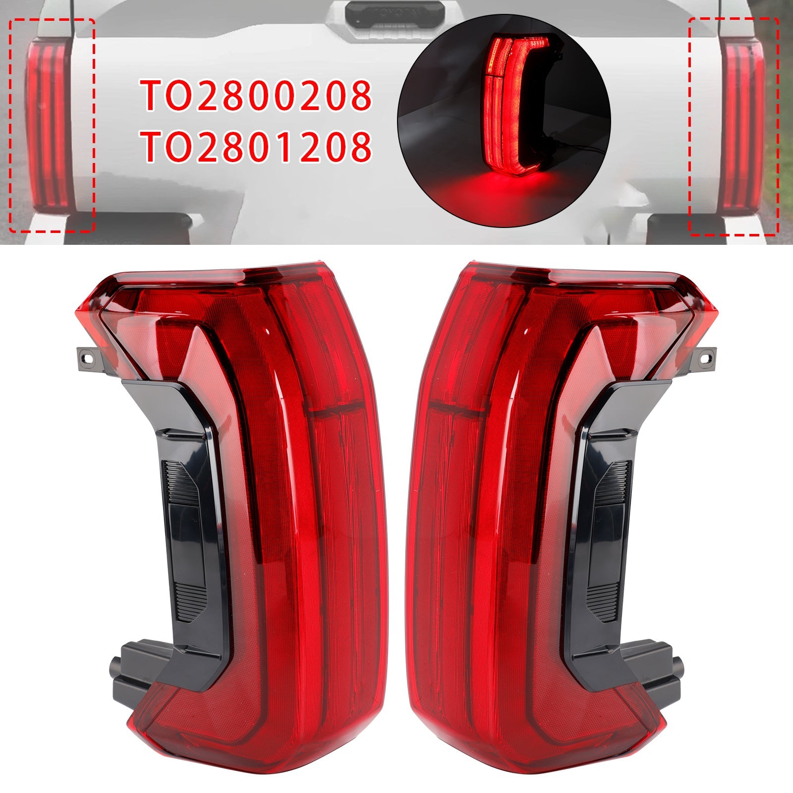 2022-2026 Toyota Tundra Left+Right LED Sequential Tail Lights Brake Lamps