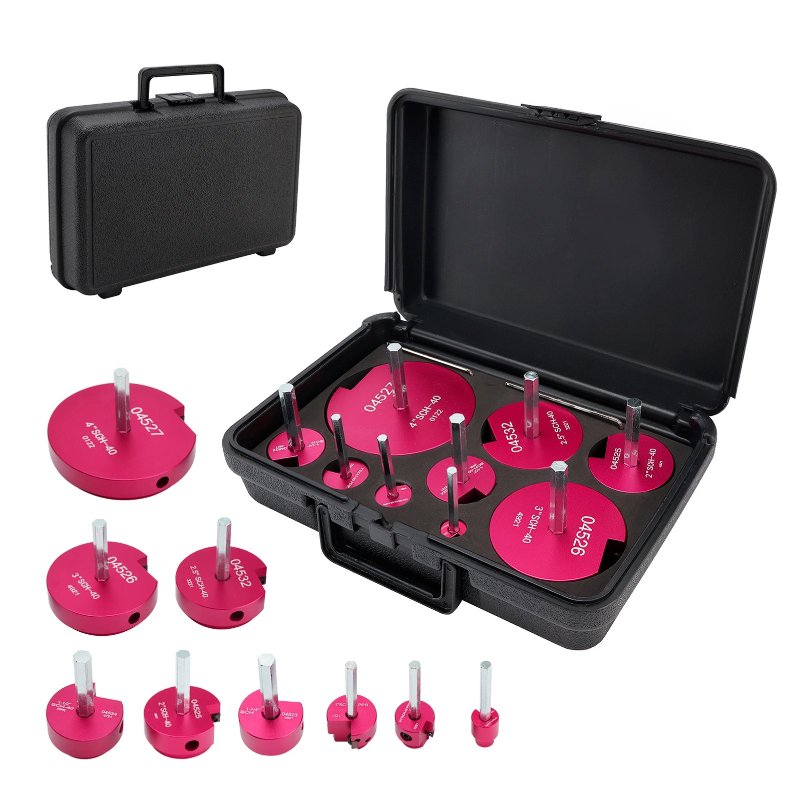 9PCS PVC Pipe Reamer Kit Fitting Socket Saver SCH Plumbing Tools For 1/2" Drills