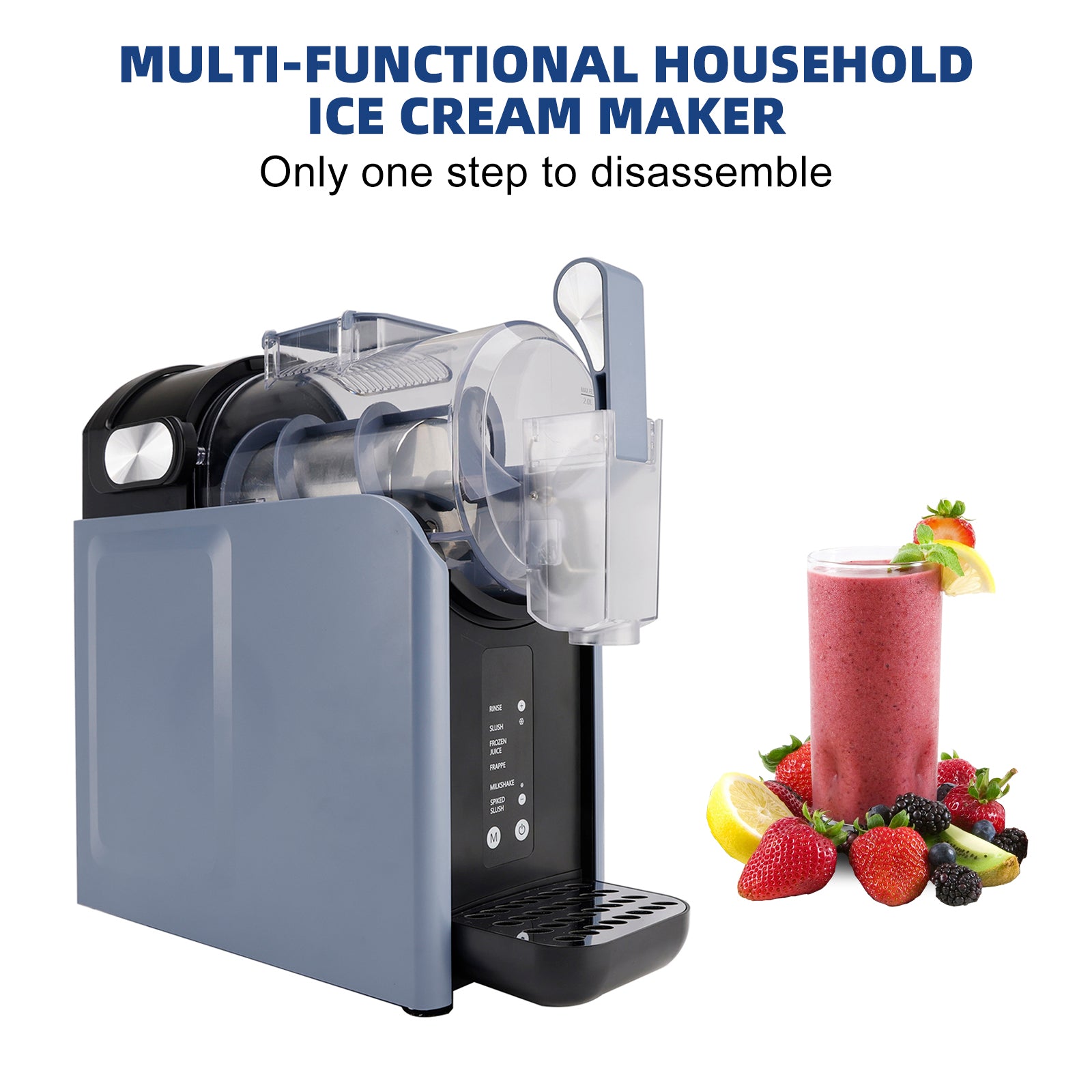 AC120V 2L Slushy Machine No Ice Needed Frozen Drink Maker 5 Preset Programs