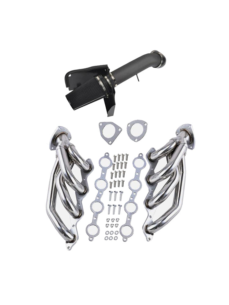 Exhaust Header Air Intake Fit Chevy Fit GMC Avalanche Silverado 2000-2006 V8