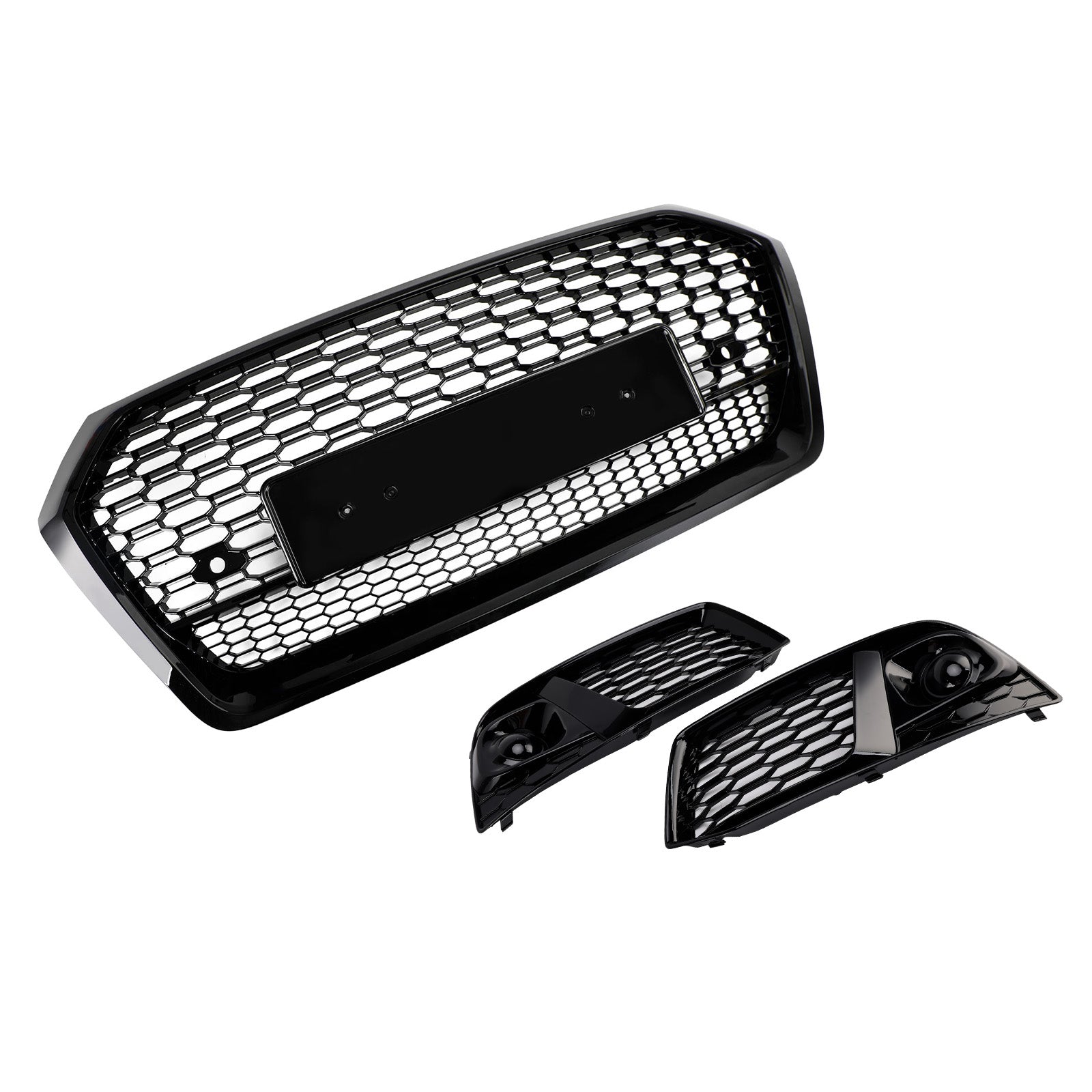 Front Honeycomb Mesh Grill + Fog Lamp Grille Fit Audi Q5 SQ5 2018 2019