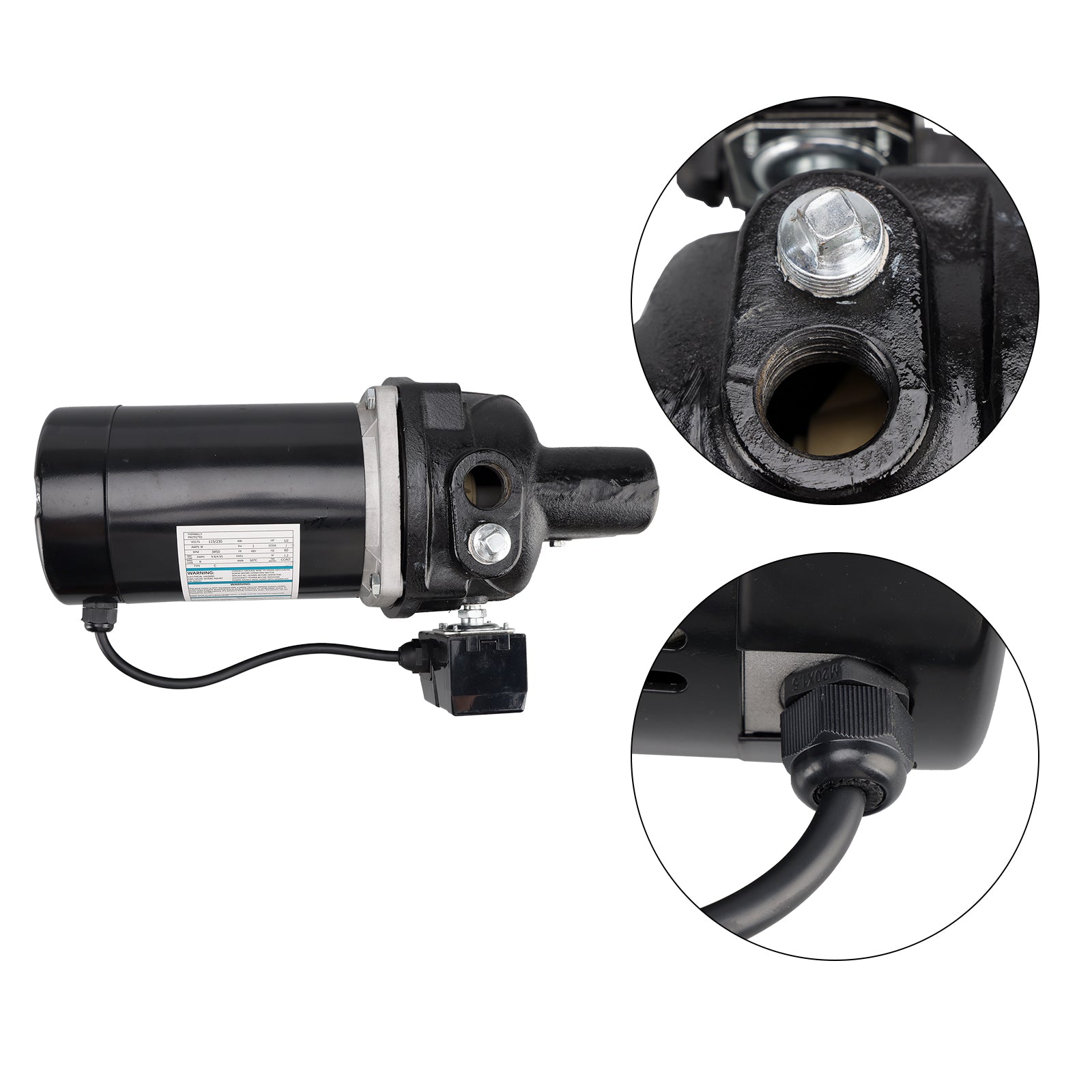 SWS50 1/2 HP Cast Iron Shallow WelJet Pump use in
wells up to 25 ft deep