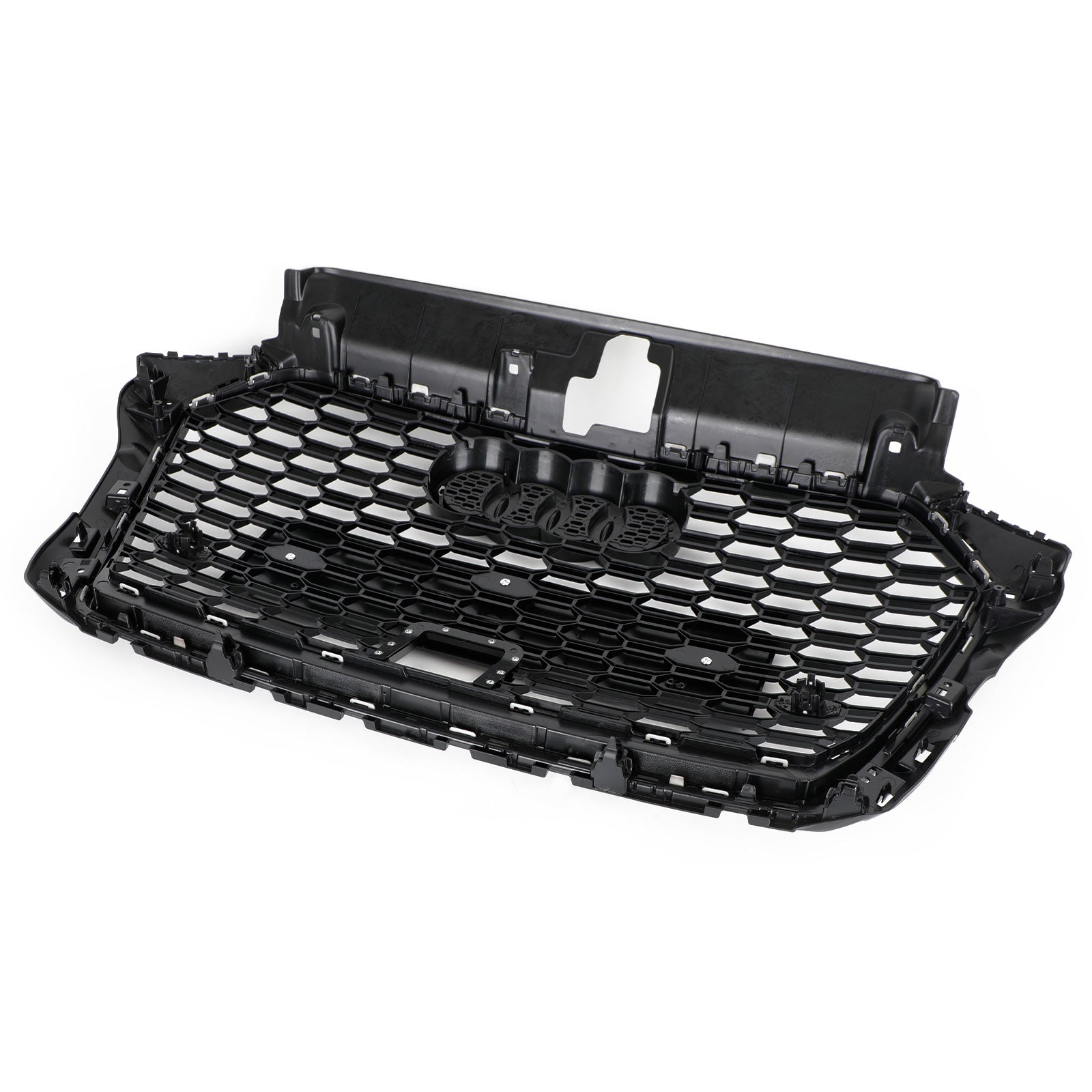17-19 Audi A3 S3 Honeycomb Front Grille RS3 Style With ACC Gloss Black Generic