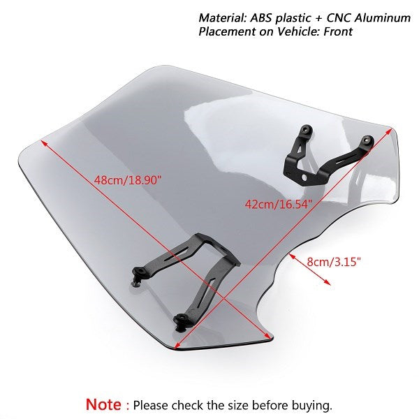 Windscreen Windshield Screen w/Bracket For Kawasaki Vulcan S EN 650 CL 2015-2024