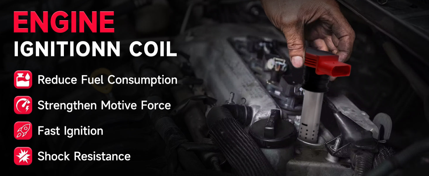 4x Red Coil Packs Set For Audi A3 A4 A5 A6 Q5 TT 06E905115 06D905115 06E905115E