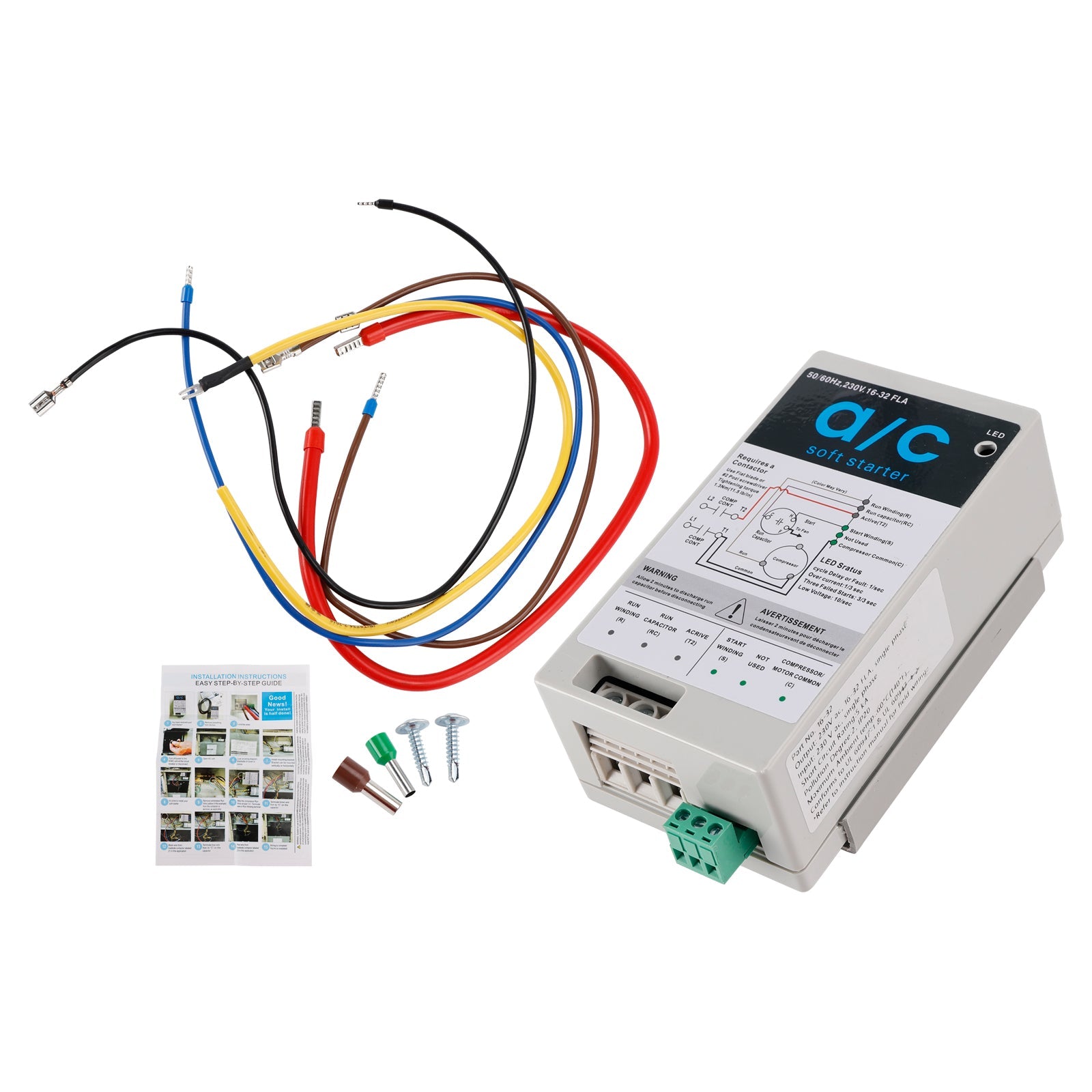 AC Soft Starter Reverse Motor Protection (16-32A + Install Kit)