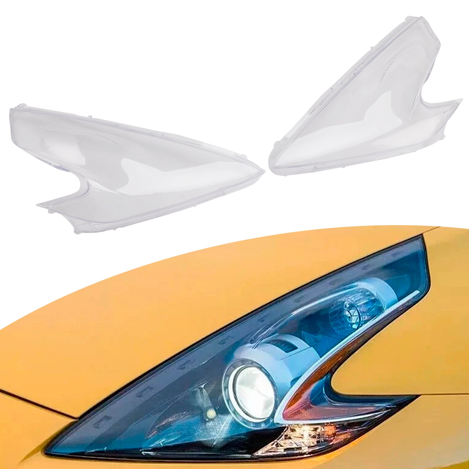2Pcs Front Headlight Lens Cover For Nissan 370Z 2009-2021 Replace US