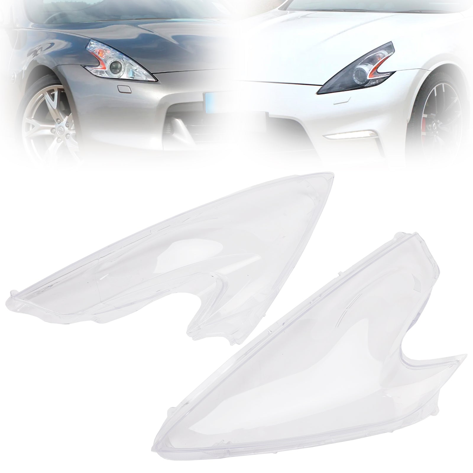 2Pcs Front Headlight Lens Cover For Nissan 370Z 2009-2021 Replace US