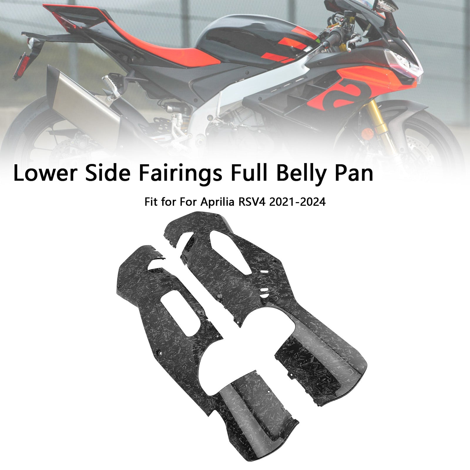 2021-2024 Aprilia RSV4 Lower Side Fairings Full Belly Pan Plate Cover