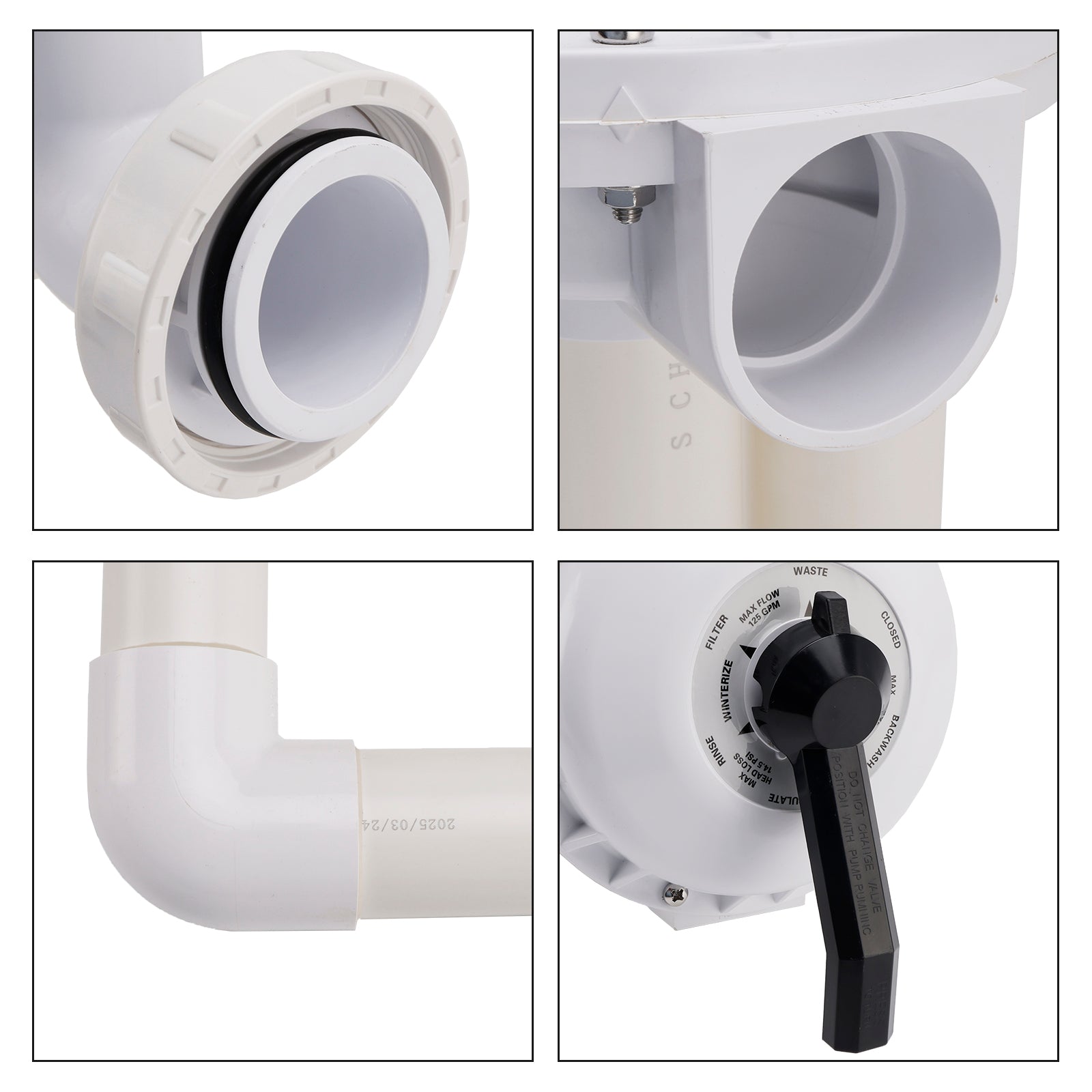 261050 Hi-Flow D.E. Filter 2in Slip Port Multiport Valve  for Pentair Pac Fab