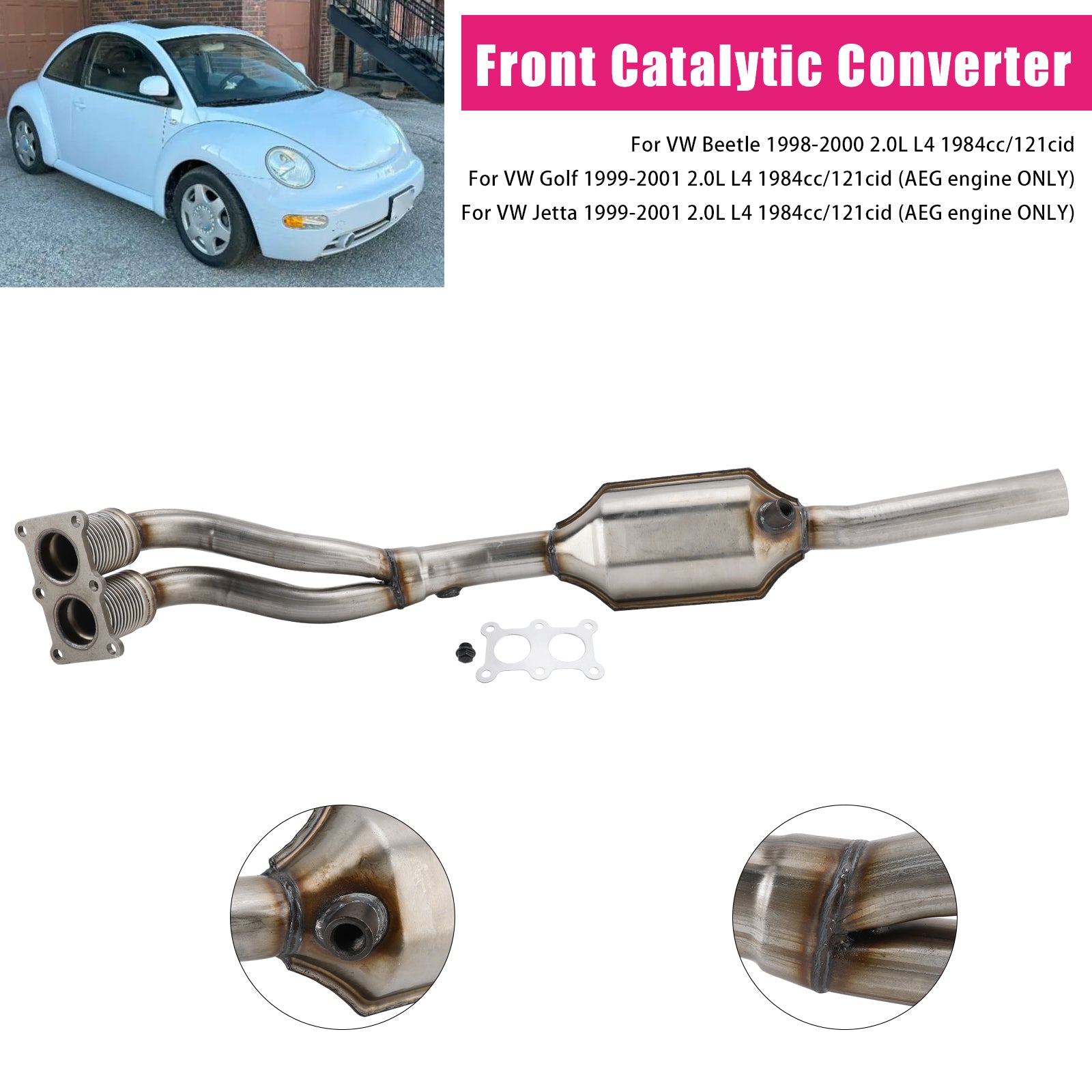 Catalytic Converter for 1999-2000 Volkswagen Beetle/99-01 Jetta/Golf 2.0L